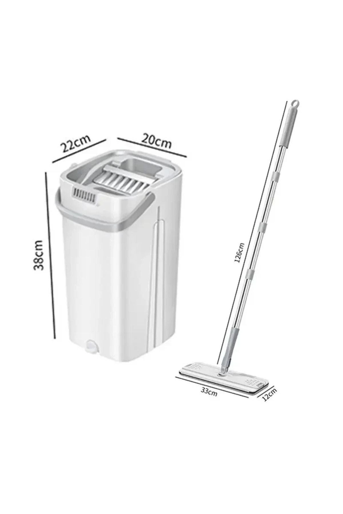 COOYA-Rotary Squeeze Mop and Bucket Set With Dry and Wet and 4 Replacement Pads, for Floor Cleaning 4