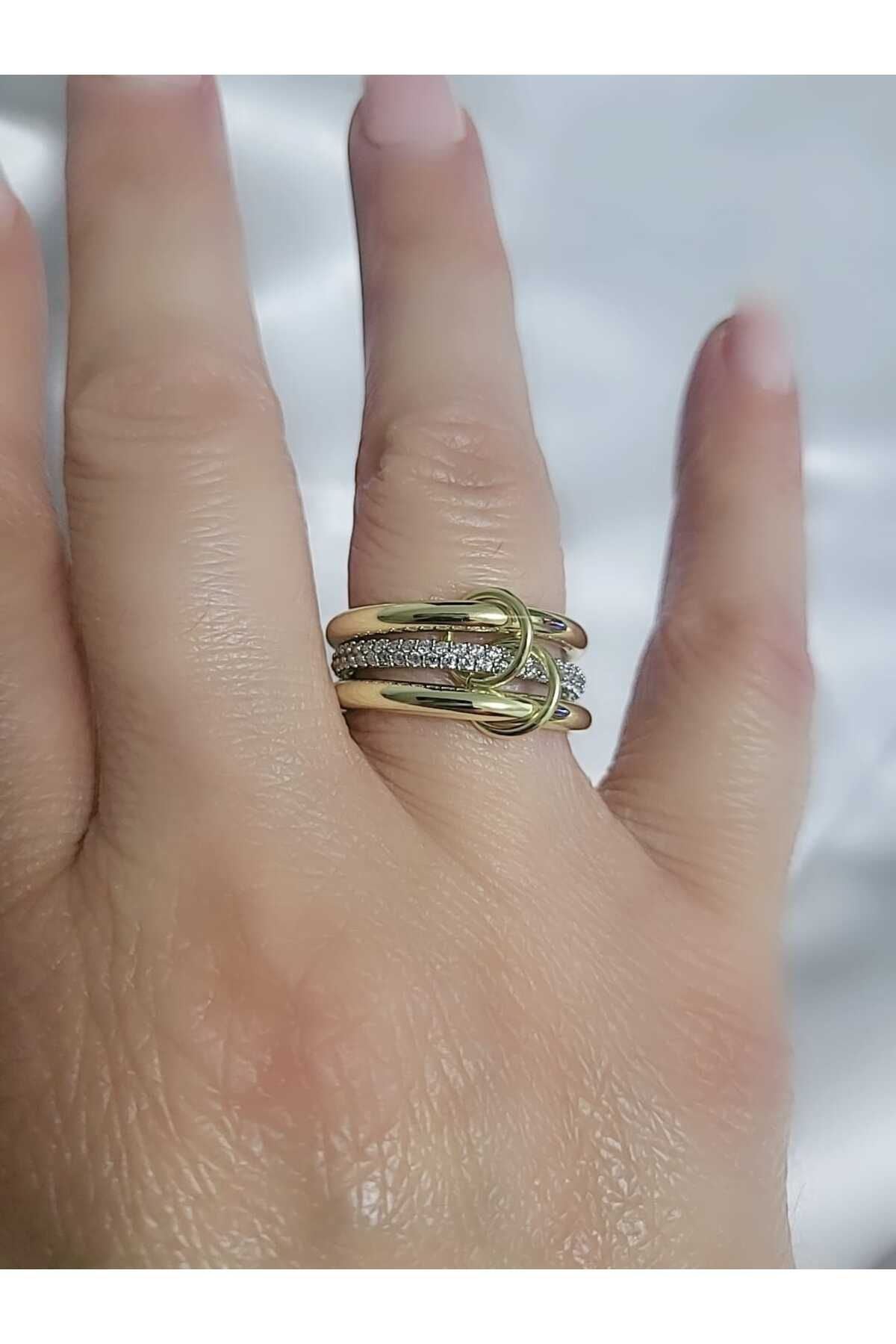 by kayra collection ÇELİK 3 LÜ HALKALI ZİRKON TAŞLI YÜZÜK