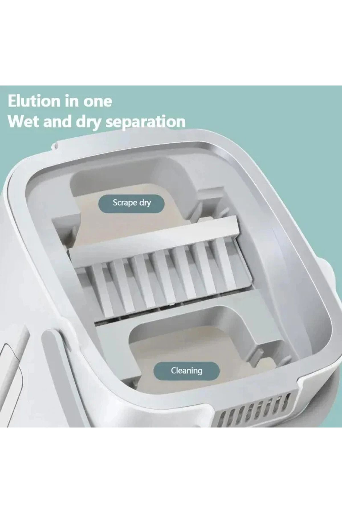 COOYA-Rotary Squeeze Mop and Bucket Set With Dry and Wet and 4 Replacement Pads, for Floor Cleaning 6