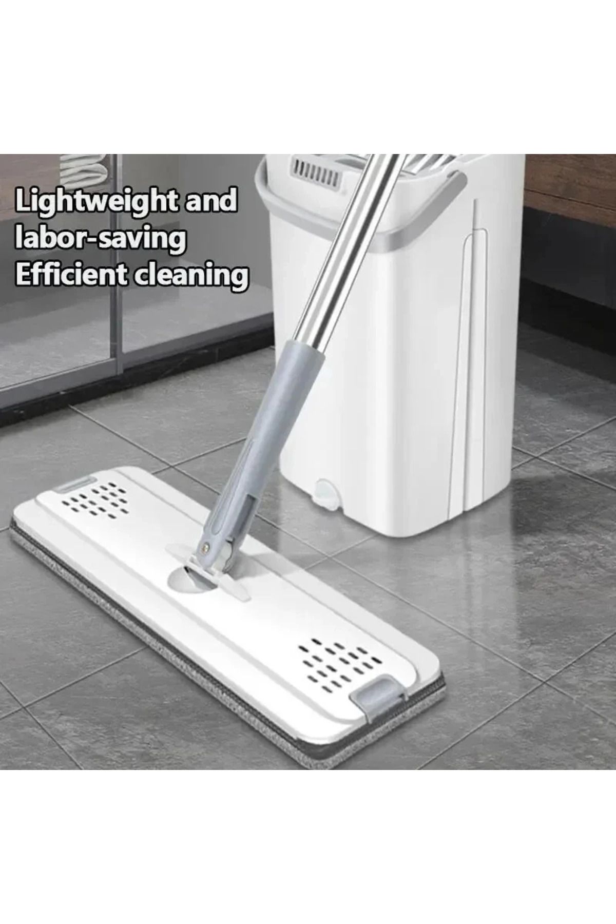 COOYA-Rotary Squeeze Mop and Bucket Set With Dry and Wet and 4 Replacement Pads, for Floor Cleaning 5