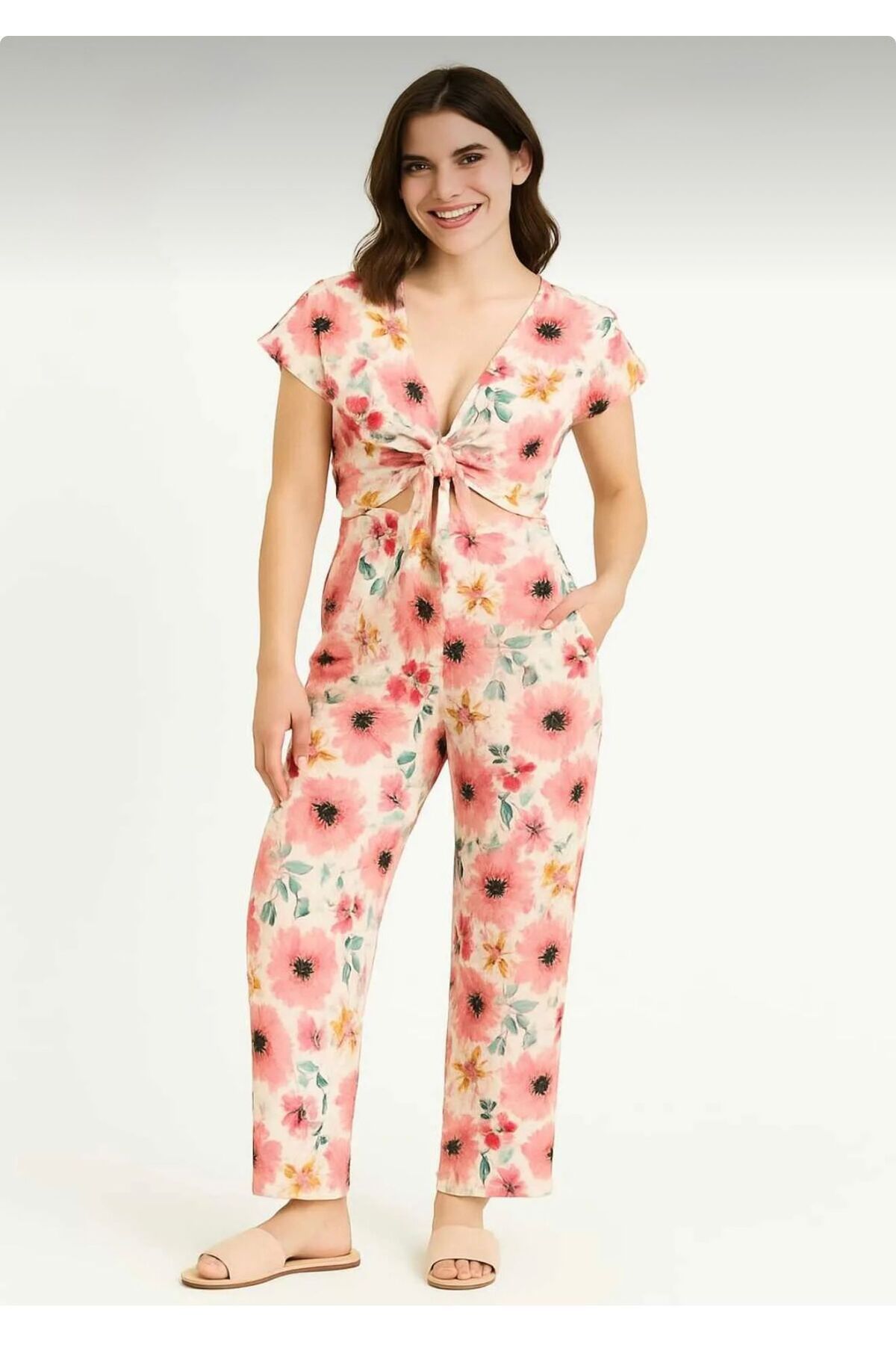 cdh çeyize dair herşey Aurora Göğüsten Bağlamalı Bürümcük Kumaş Pijama Takımı 6851