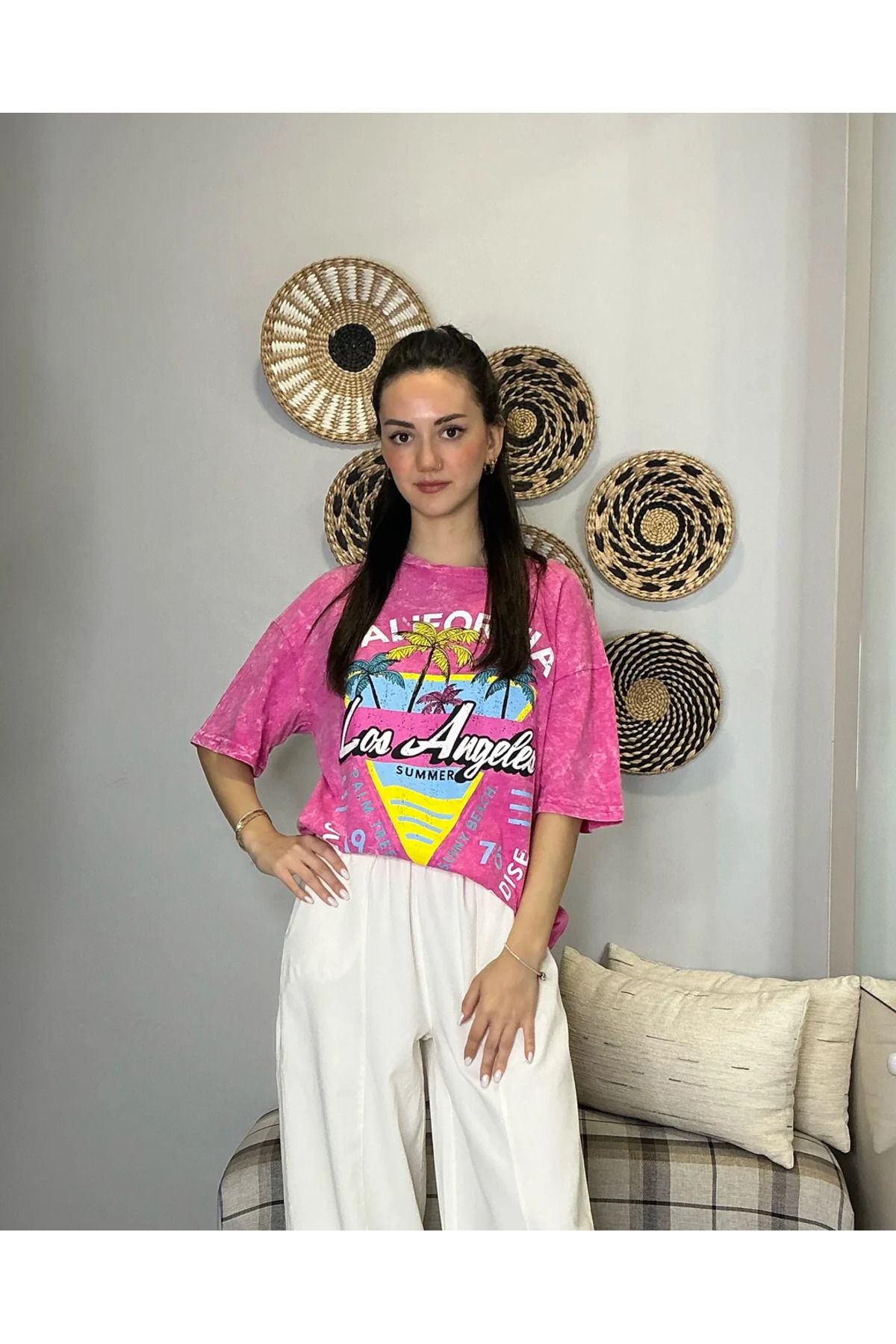 saze butik PEMBE T-SHİRT
