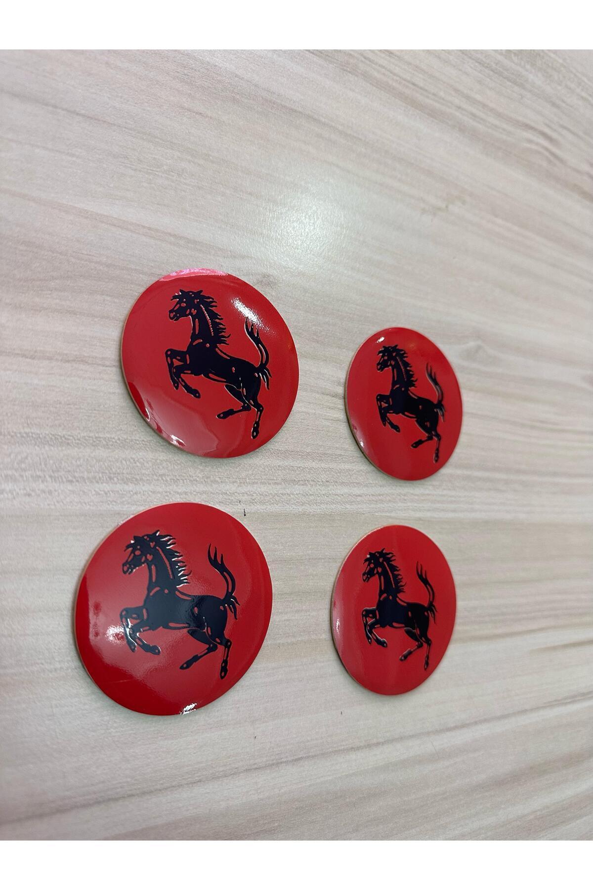 【bigmuffer 】 FJ ST72 OEM Tofaş Kırmızı Ferrari Logolu Jant Göbeği Arması Sticker 55-56