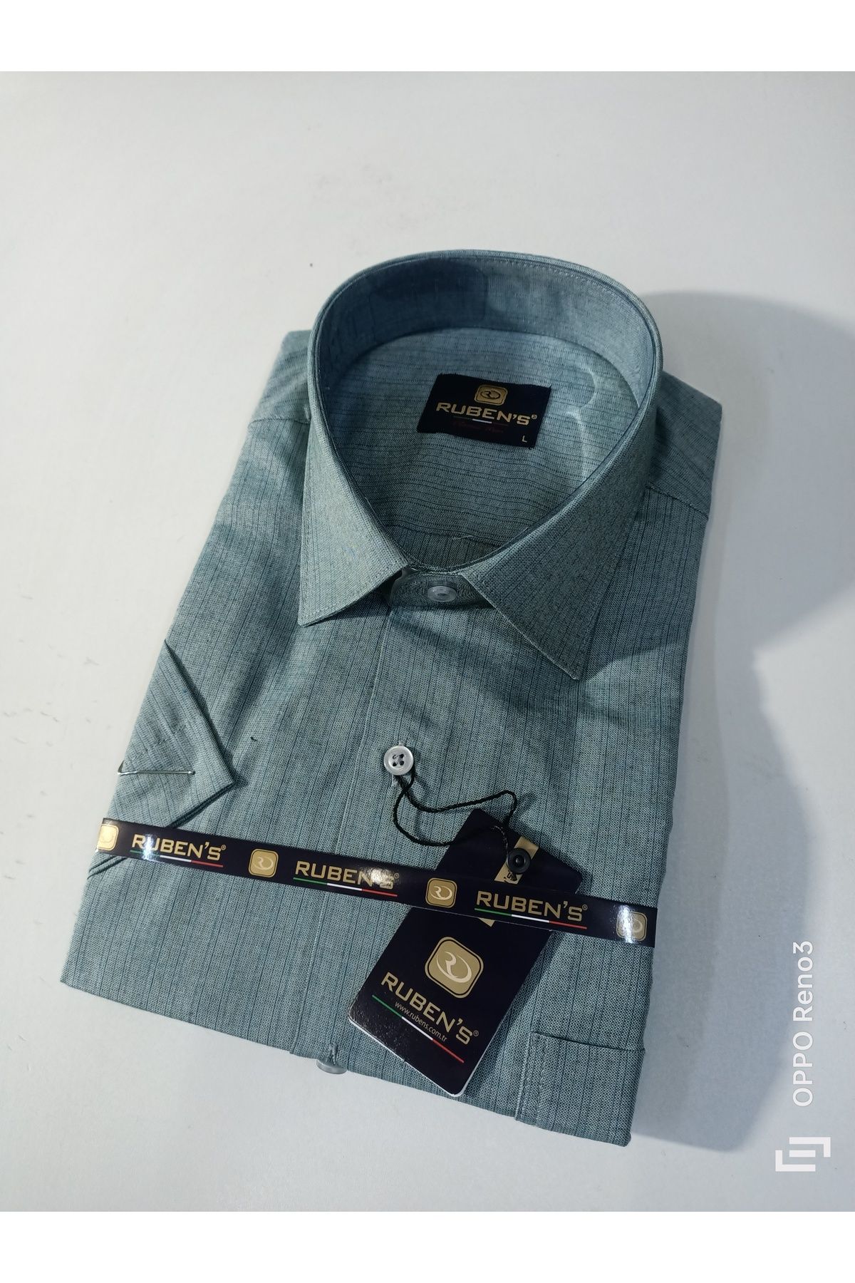 RUBENS GÖMLEK-Classic Short Sleeve Single Pocket Shirt 4