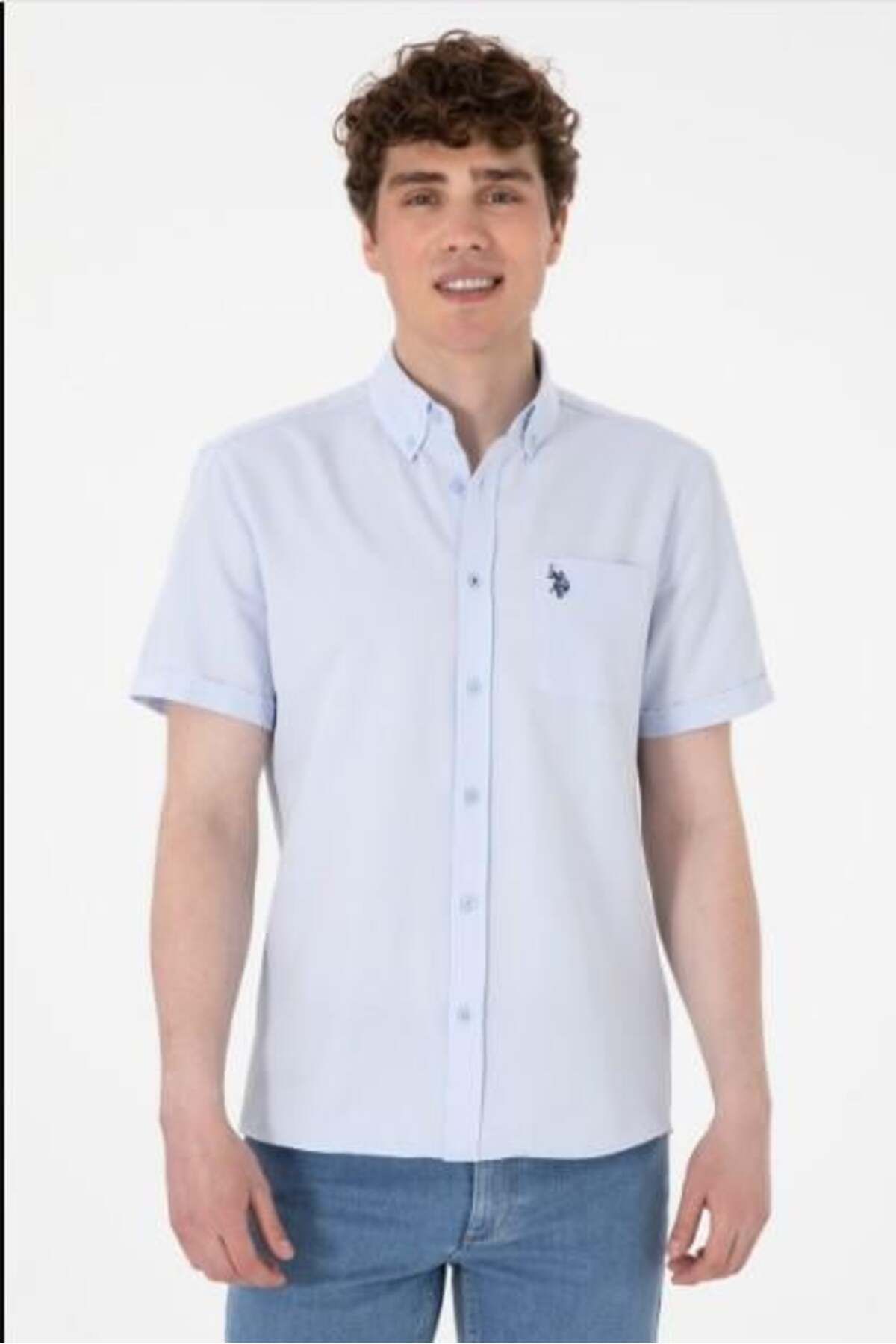 U.S. Polo Assn. USPA Erkek GOXY025Y Dokuma K.Kol Gömlek 2084143