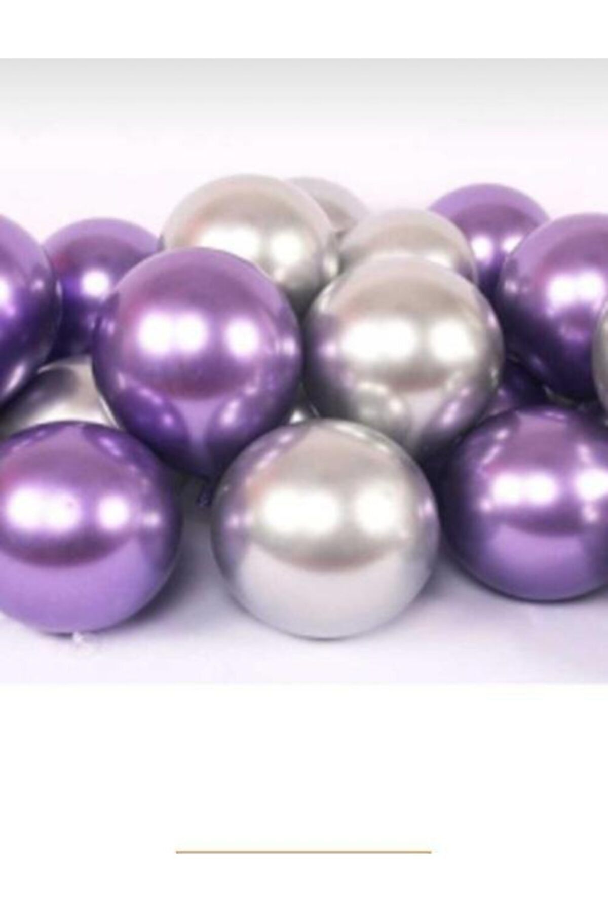 DOĞA PARTİ EVİ Krom Parlak Metalik Gri-mor Renk 10'lu Balon