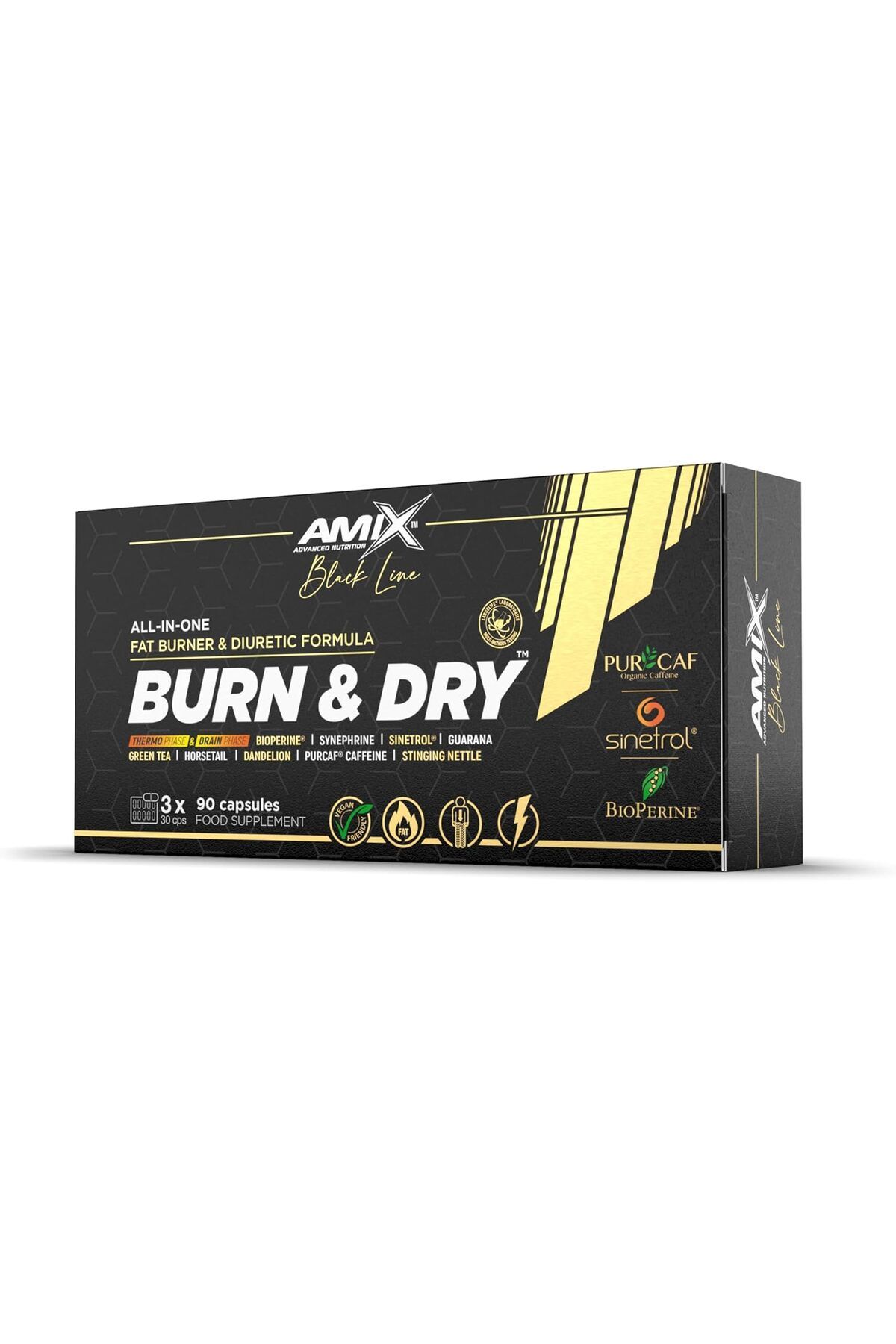 AMIX-| BURN & DRY - All-in-one - Fat burner & Diuretic fórmula- Complemento para Control de Peso y 1