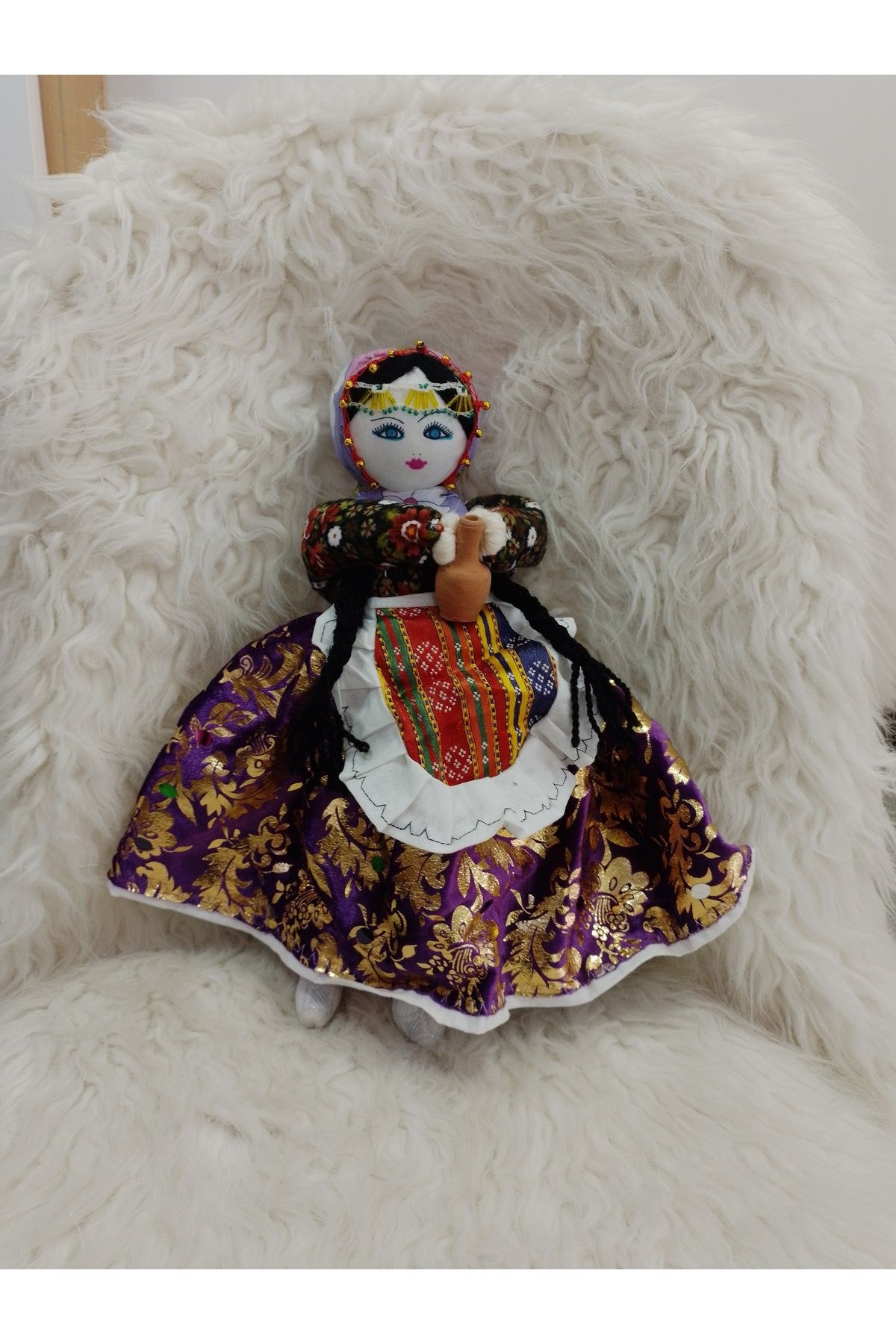 ŞAHMERDANOĞLU Şahmerdanoğlu 30x30 Cm El İşciliği Büyük Boy Kapadokya Soğanlı Bebeği, Testi Taşıyan Modelli 5