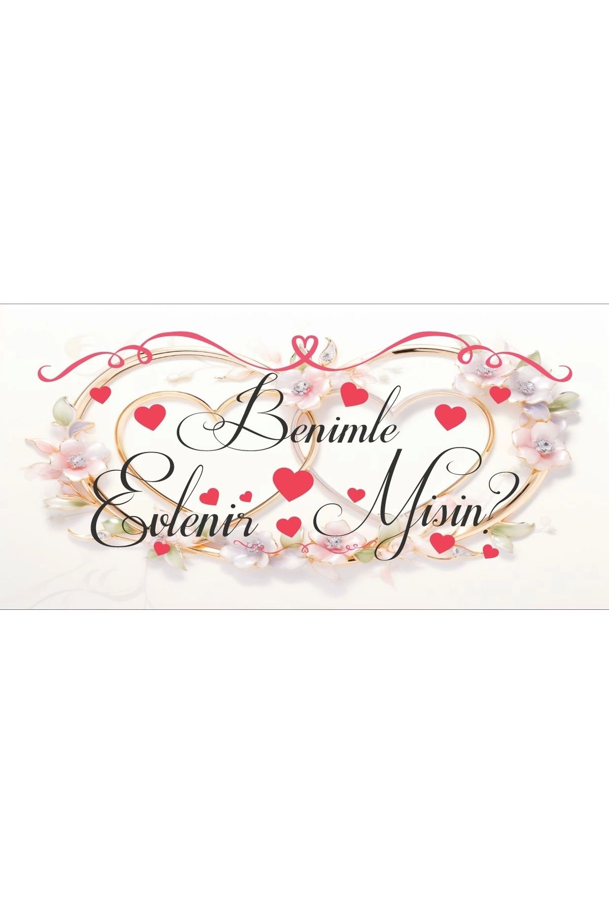 Reysa Tasarım Kalpli Benimle Evkenirmisin Afişi 200x100