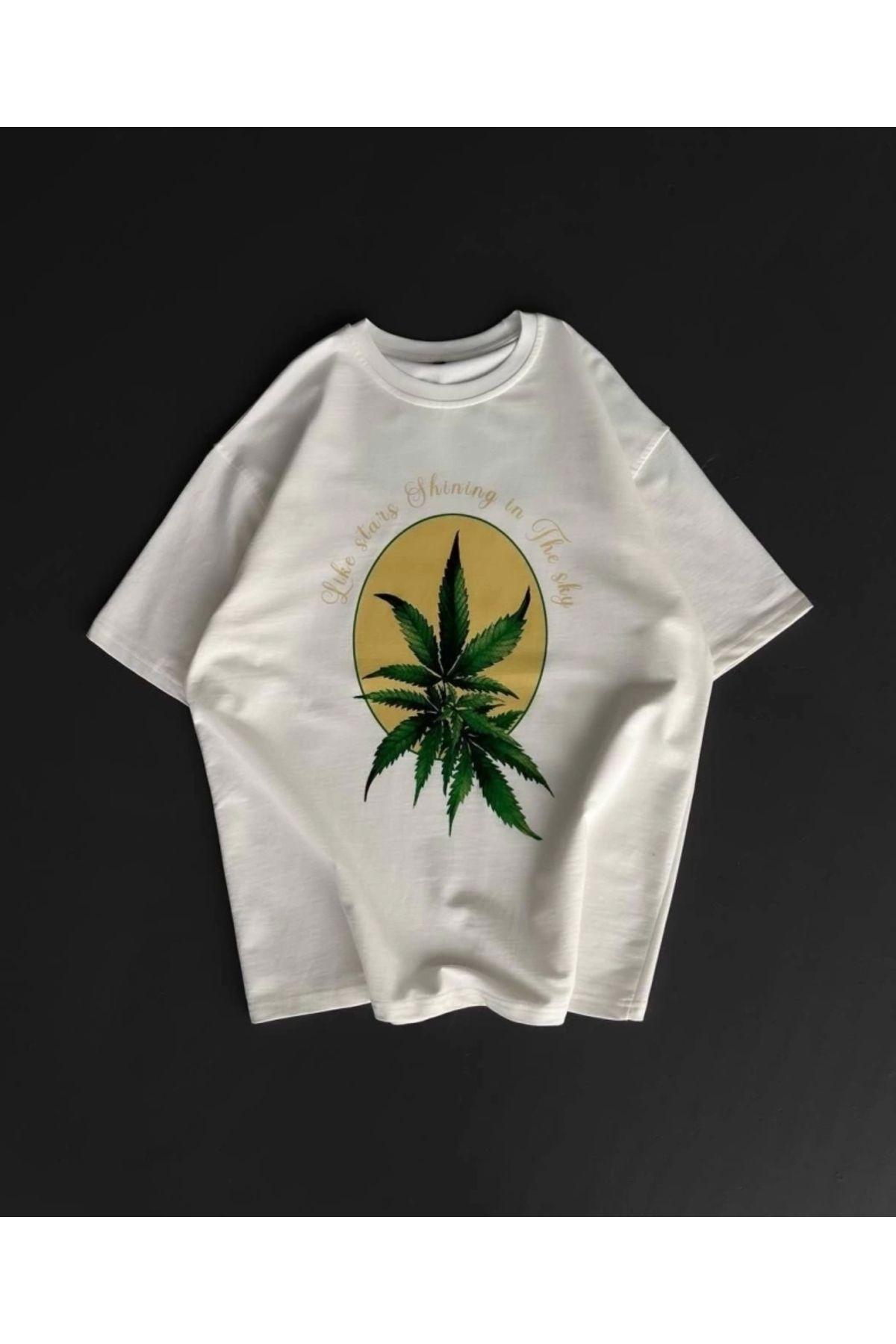 Silerra Ön Ve Arka Baskılı Oversize Bisiklet Yaka T-shirt- Beyaz