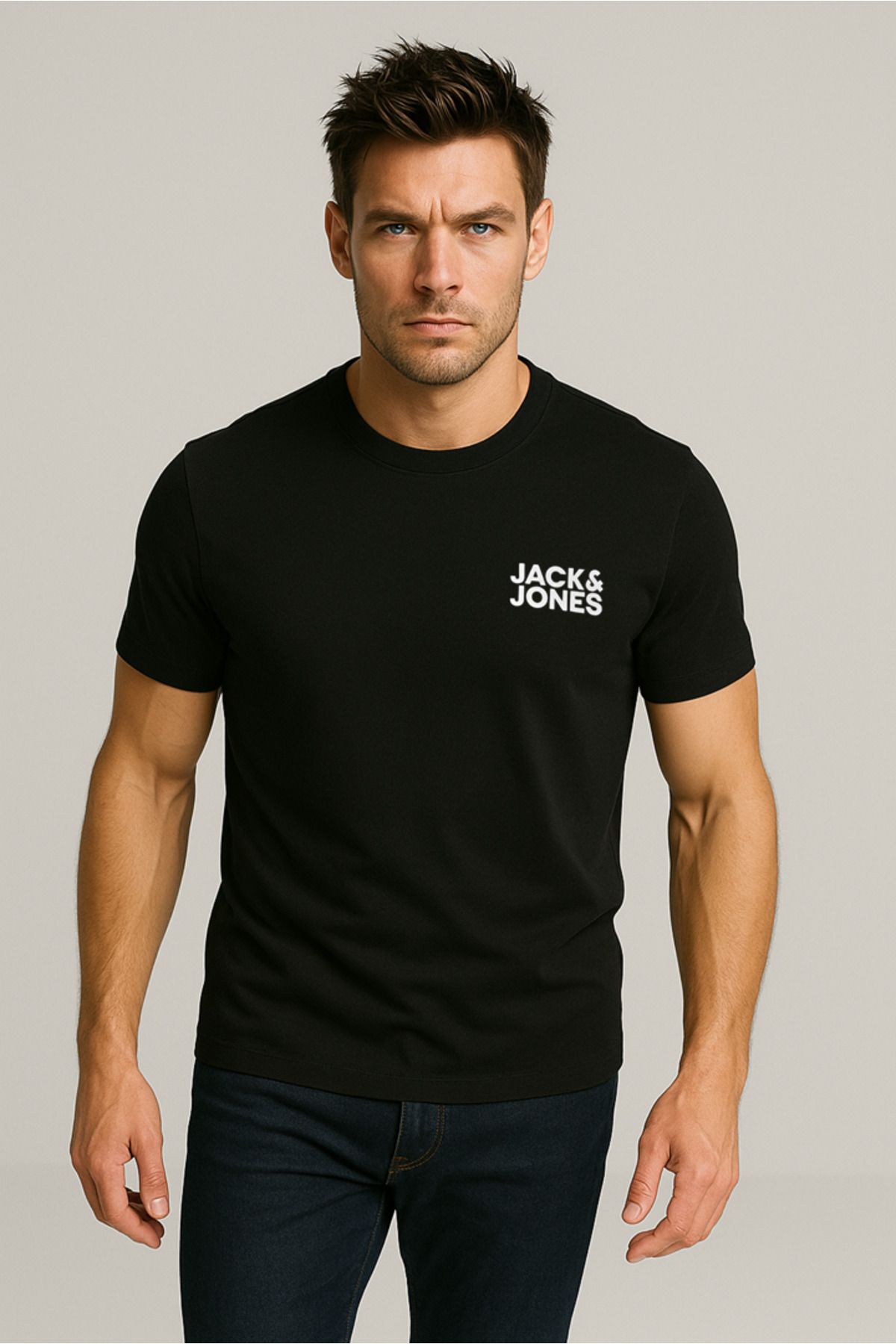 تی شرت ورزشی مشکی مردانه سیاه Jack Jones JJECORP LOGO TEE SS O NEC 101069463 Jack & Jones