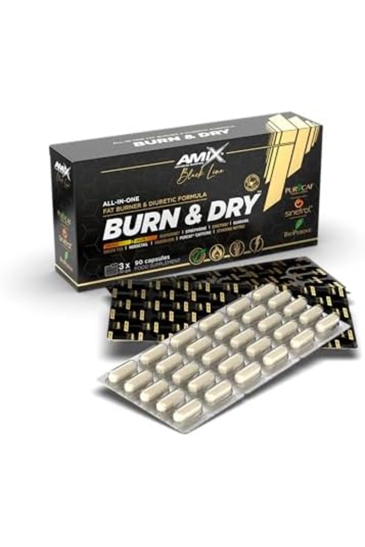 AMIX-| BURN & DRY - All-in-one - Fat burner & Diuretic fórmula- Complemento para Control de Peso y 4