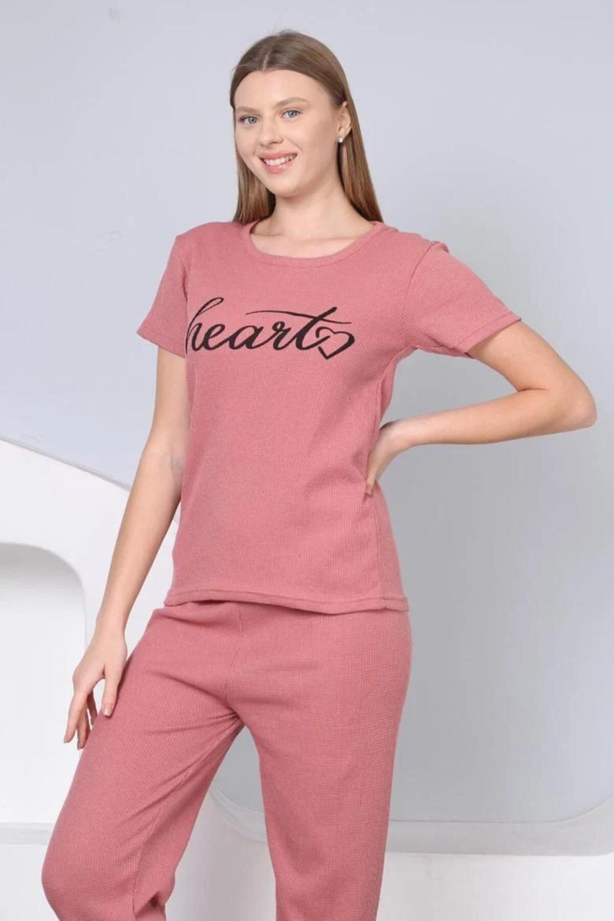 GVN Baskılı Fitilli Pijama Takımı