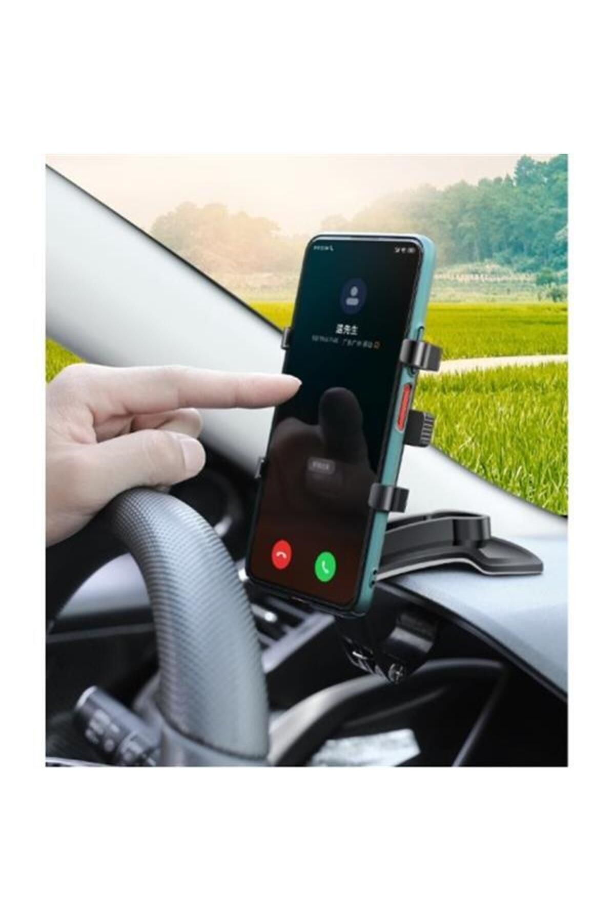 Modafiks Araba Gösterge Üstüne Takılan 360 Oynar Başlıklı Telefon Tutucu