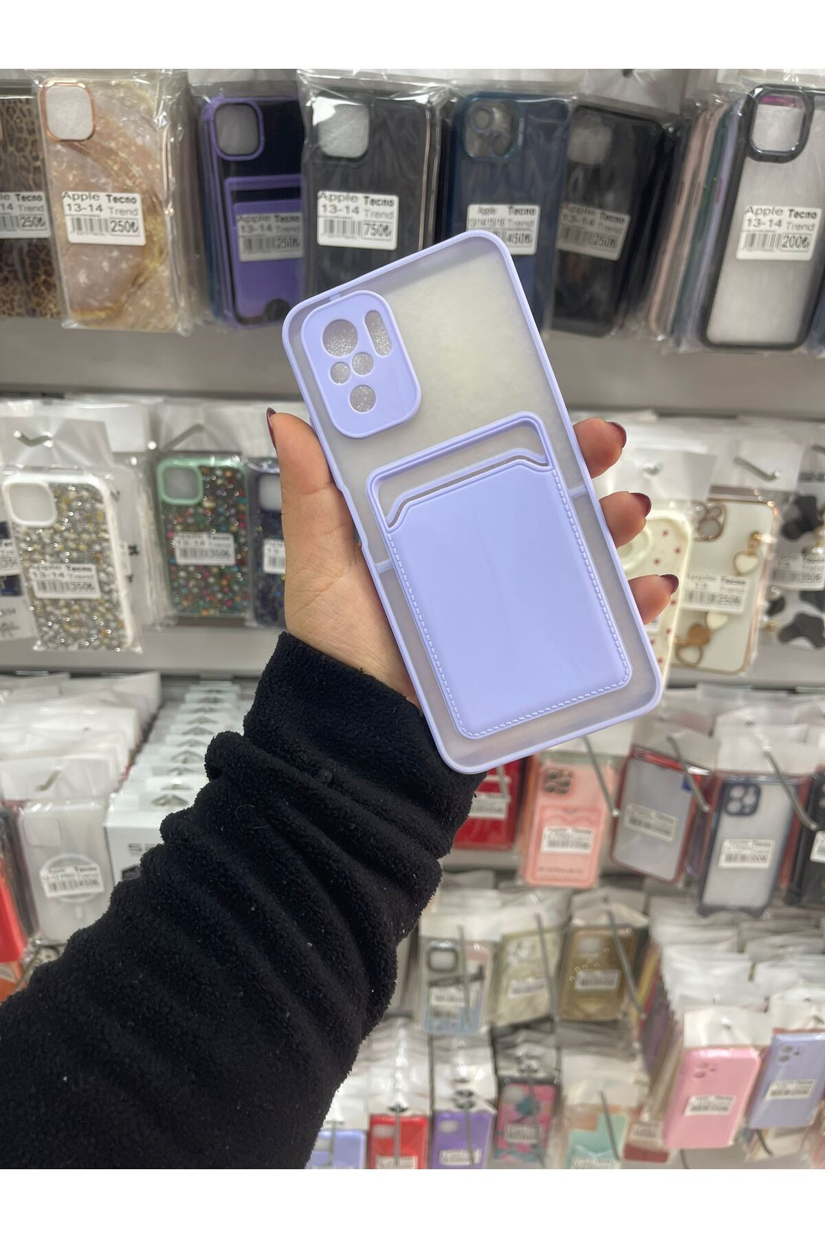 TECNOTREND Redmi Note 10/10s Uyumlu kartlıklı dikişli silikon kılıf