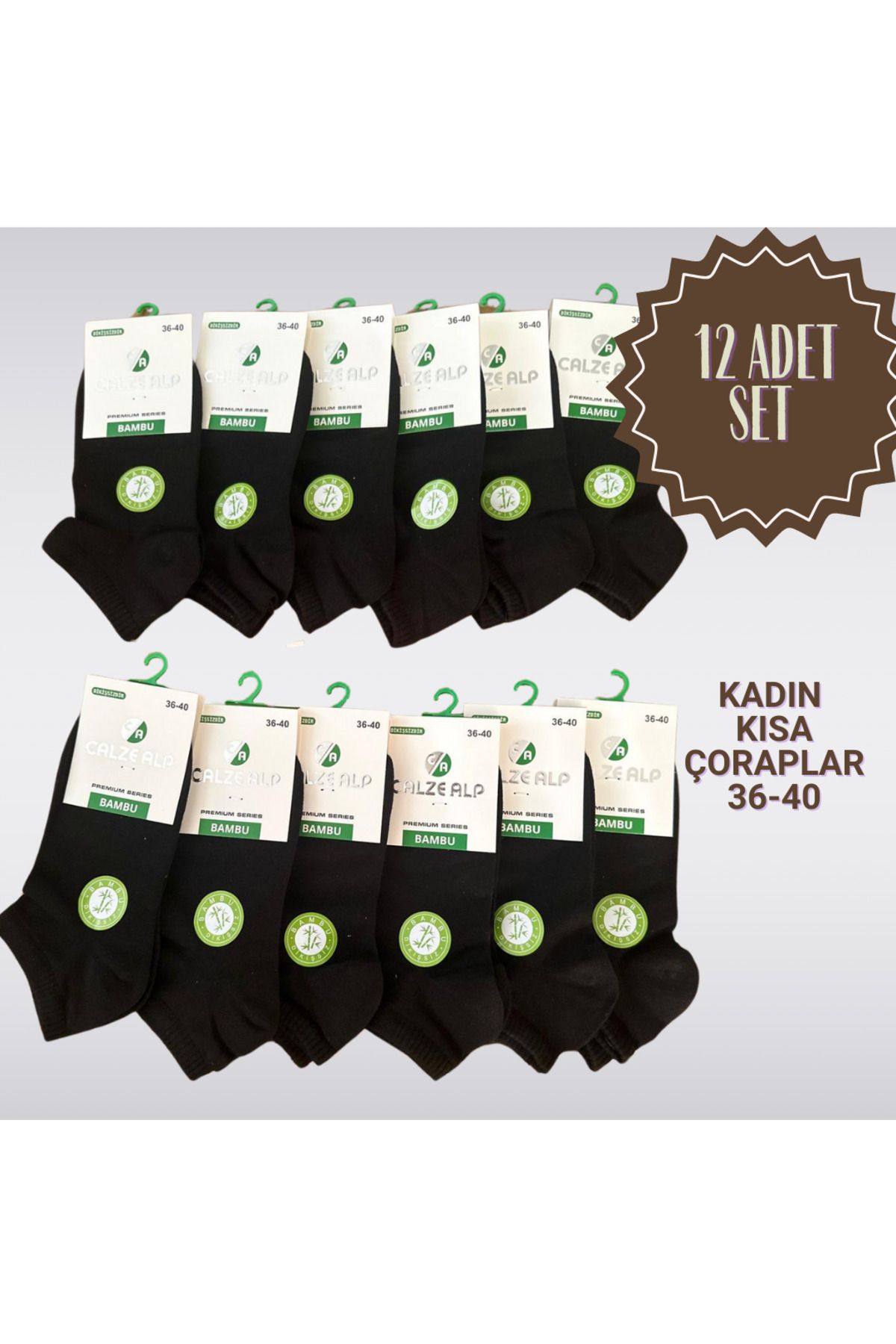 Calzealp BAMBU SİYAH KADIN ÇORABI 12 Lİ 36-40