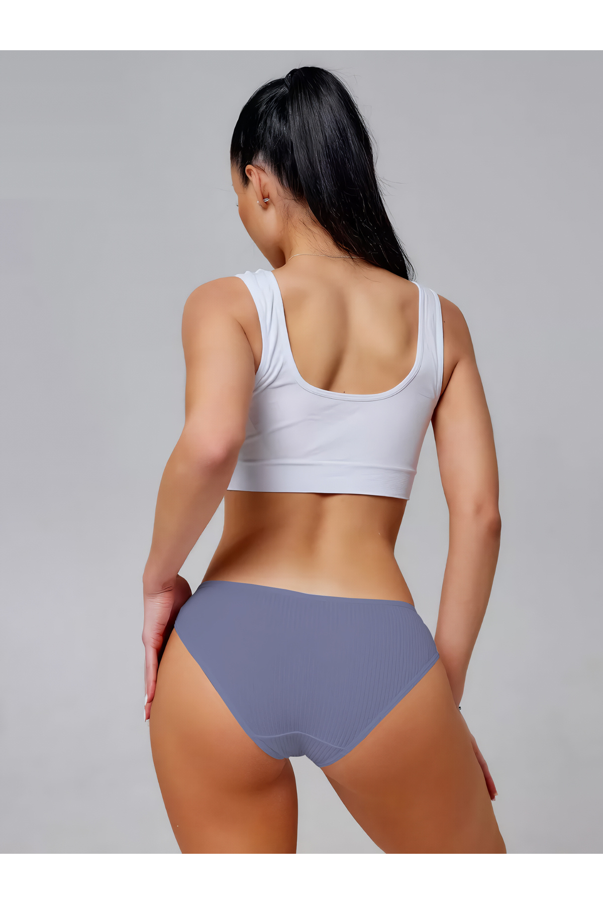 MİSTİRİK-Chiloți cu nervuri din țesătură moale model Taranto Culoare Liliac 4