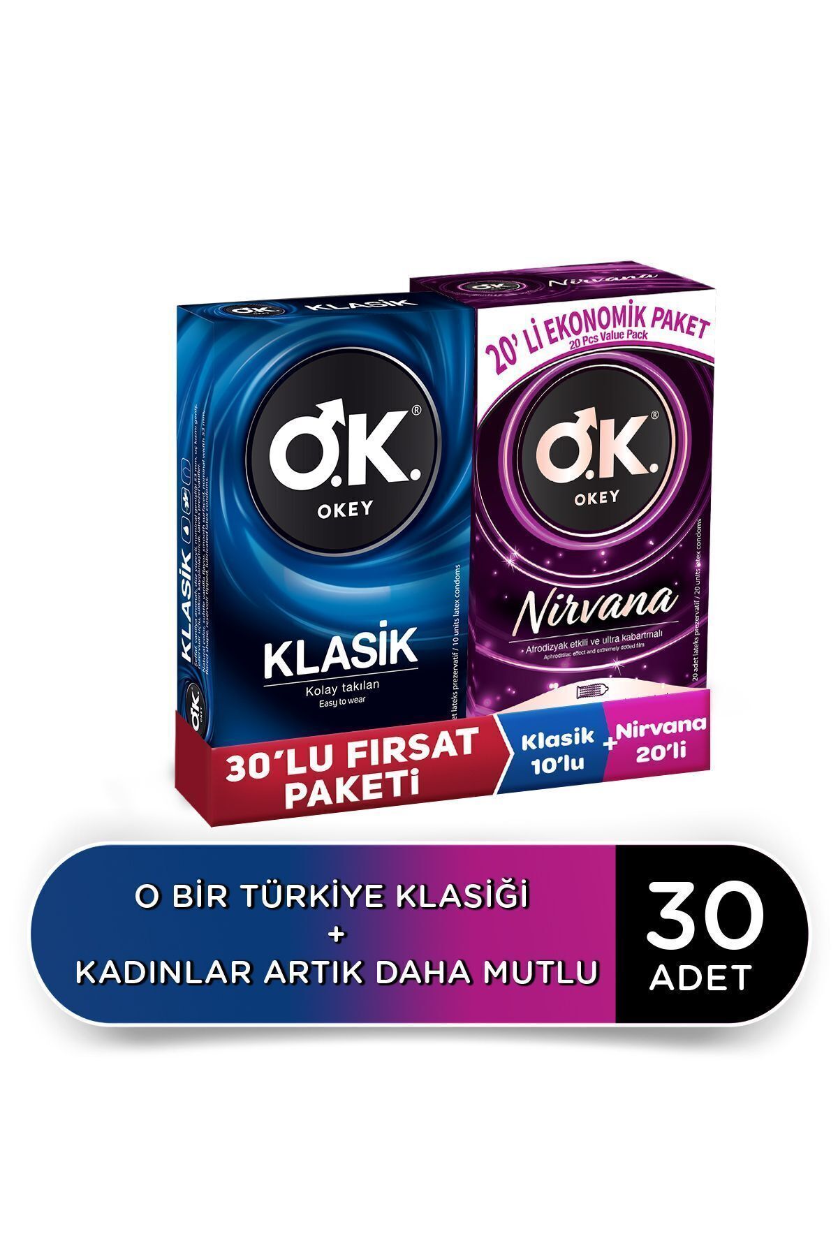 Okey Nirvana 20'li & Klasik 10'lu Prezervatif