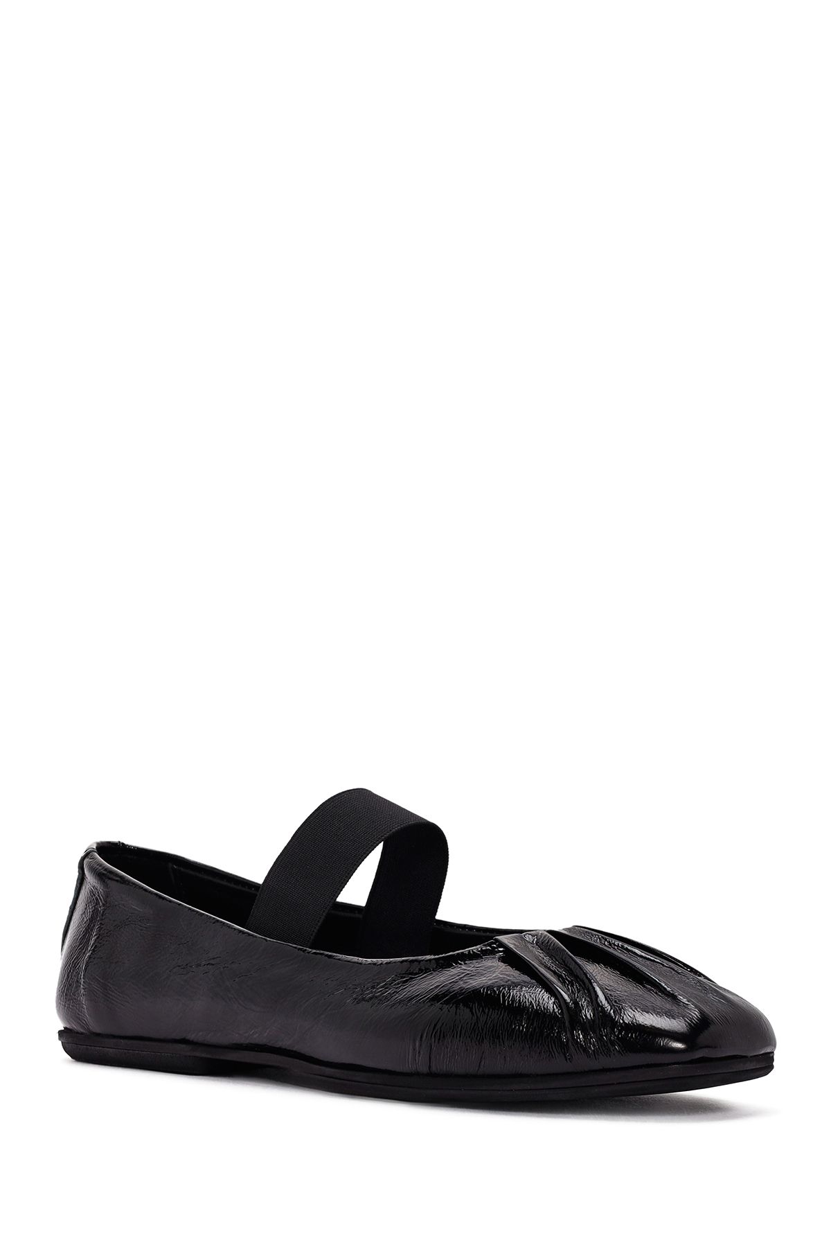 بابیت مشکی زنانه گروه سیاه و سفید Leater Flat Derimod