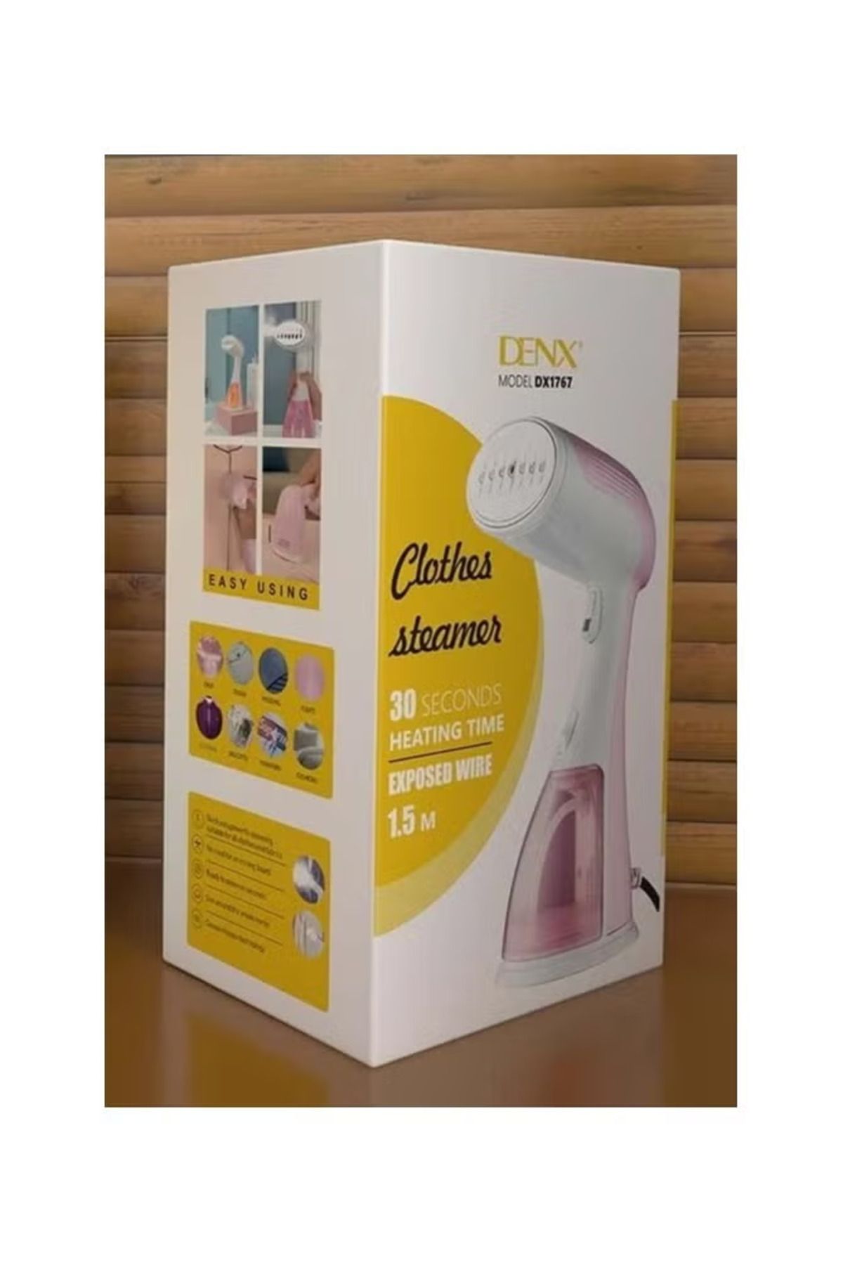 Denx-Portable steam iron with powerful steam and fast heat-up in 25 seconds. Ideal handheld iron for home and travel use. 7