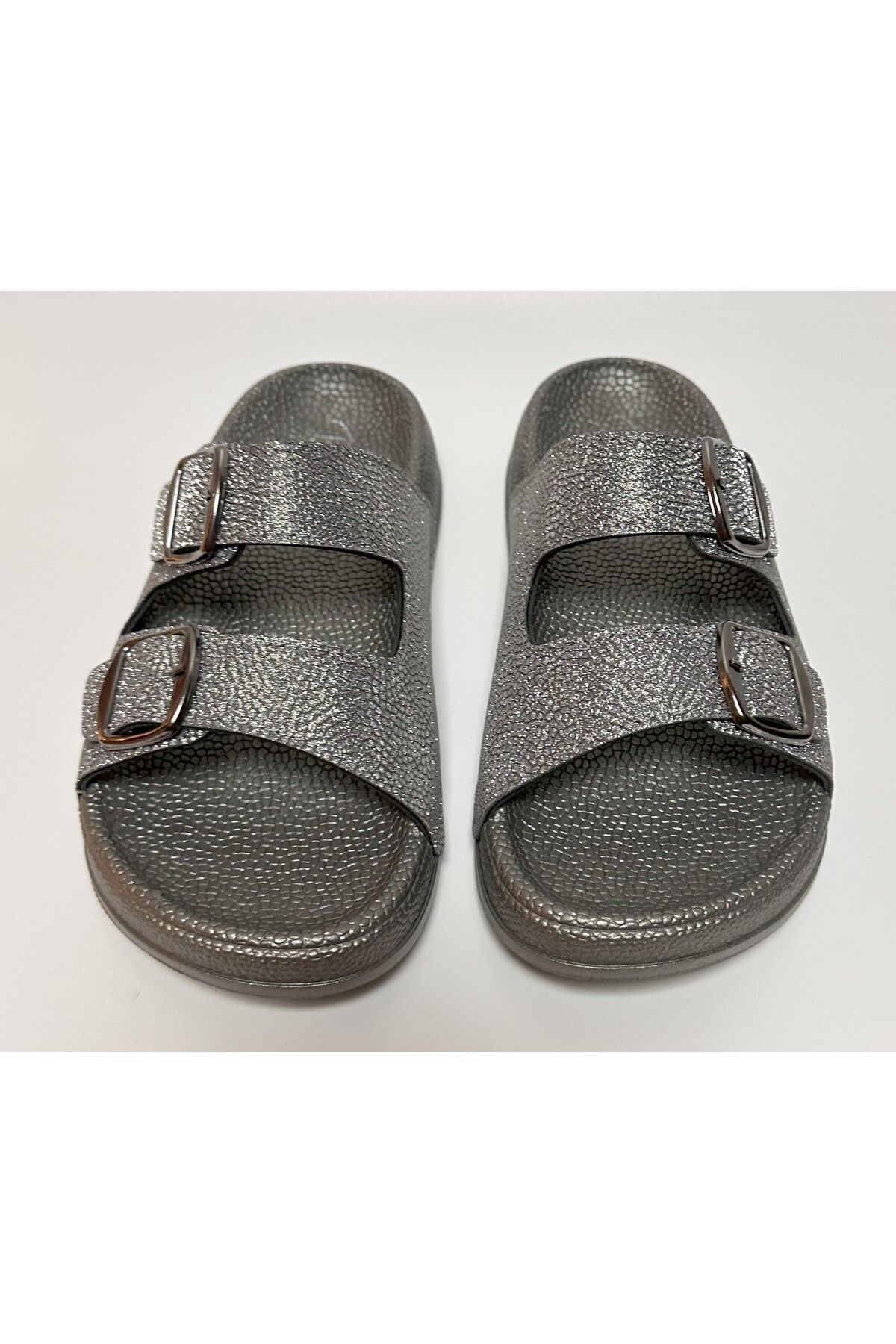 Pienn-Glitter Adjustable Double Buckle Elastic Anatomic Sole Women's Home and Street Slippers 4