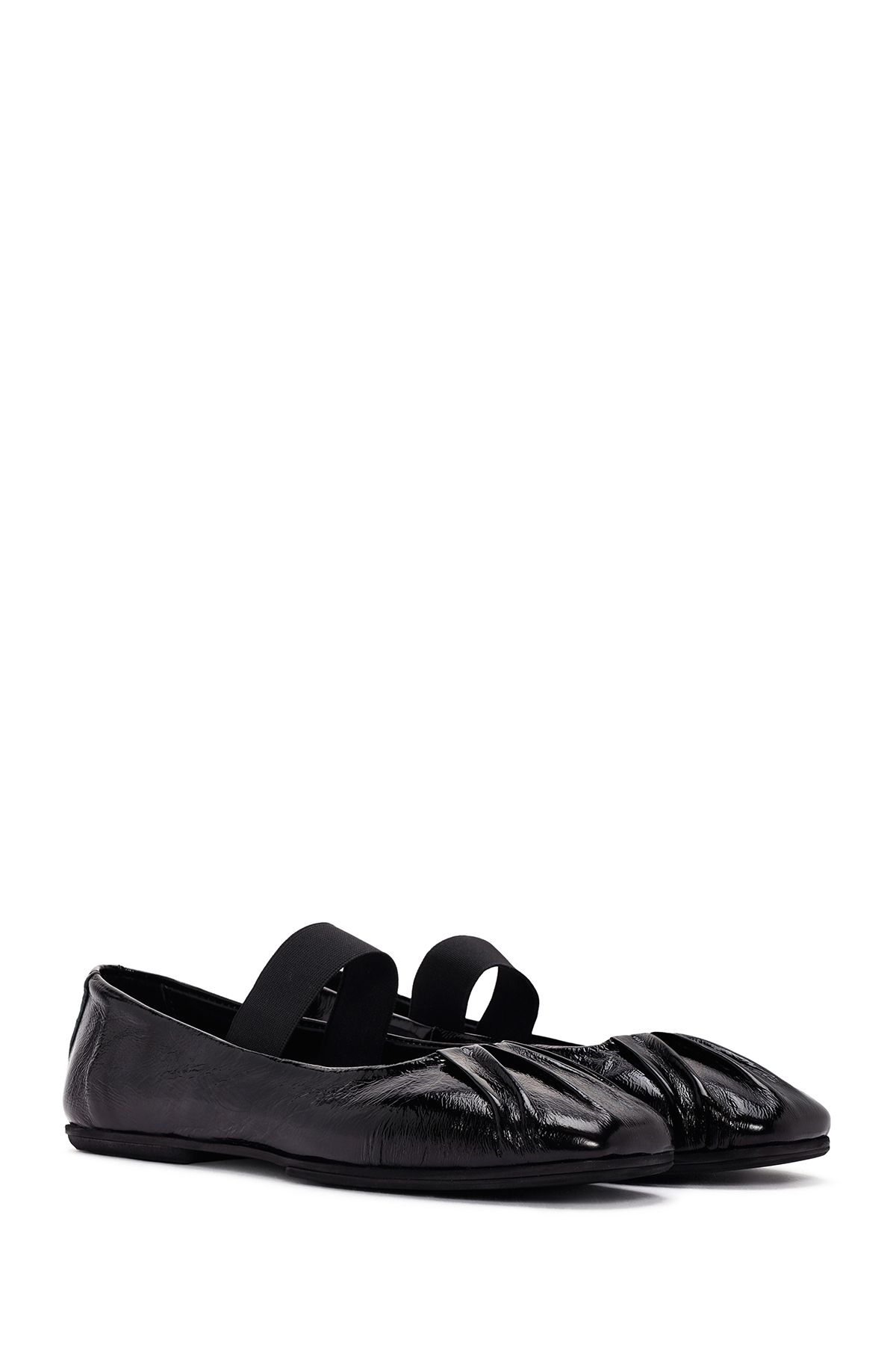بابیت مشکی زنانه گروه سیاه و سفید Leater Flat Derimod