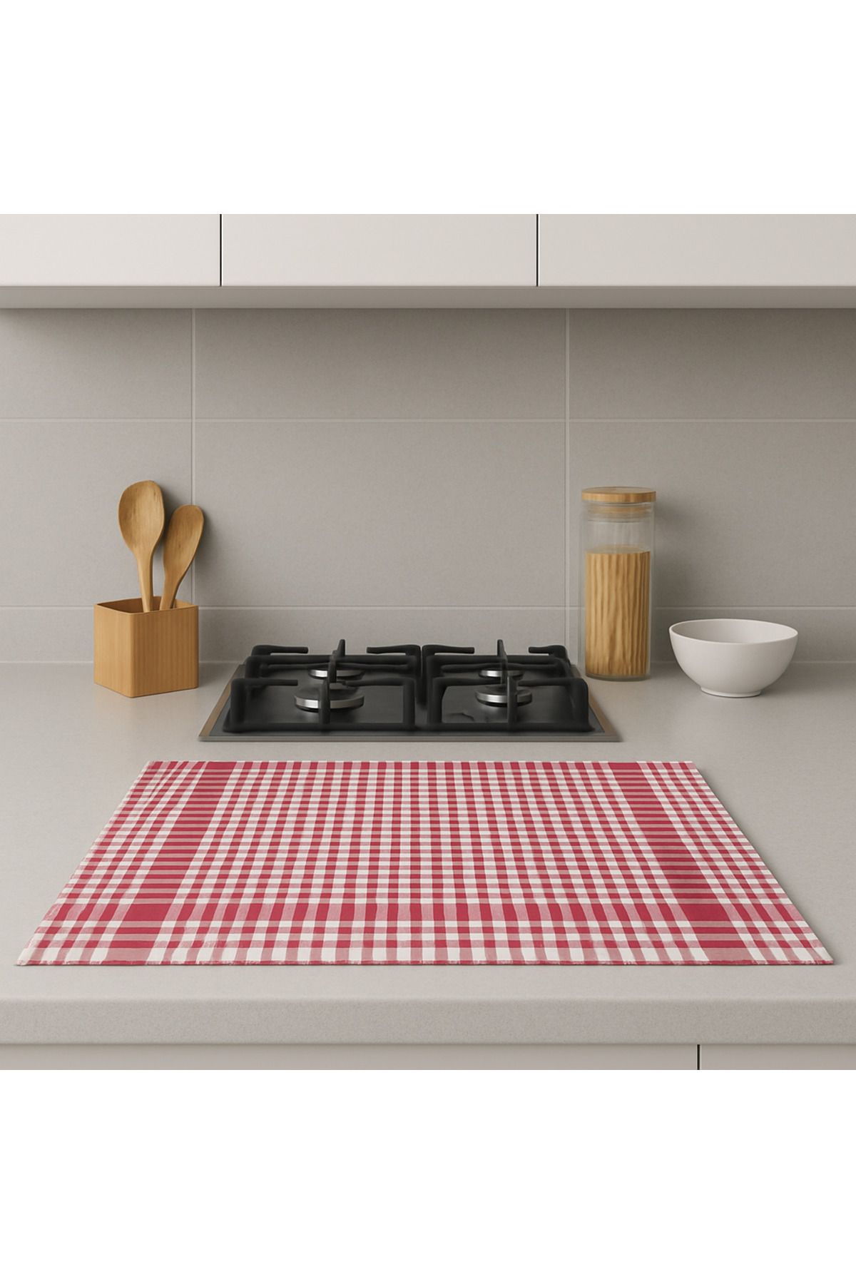 tml temalife Pöti Kareli 2 ADET Mutfak Kurulama Bezi 45x65 cm Kenarları Dikişlidir