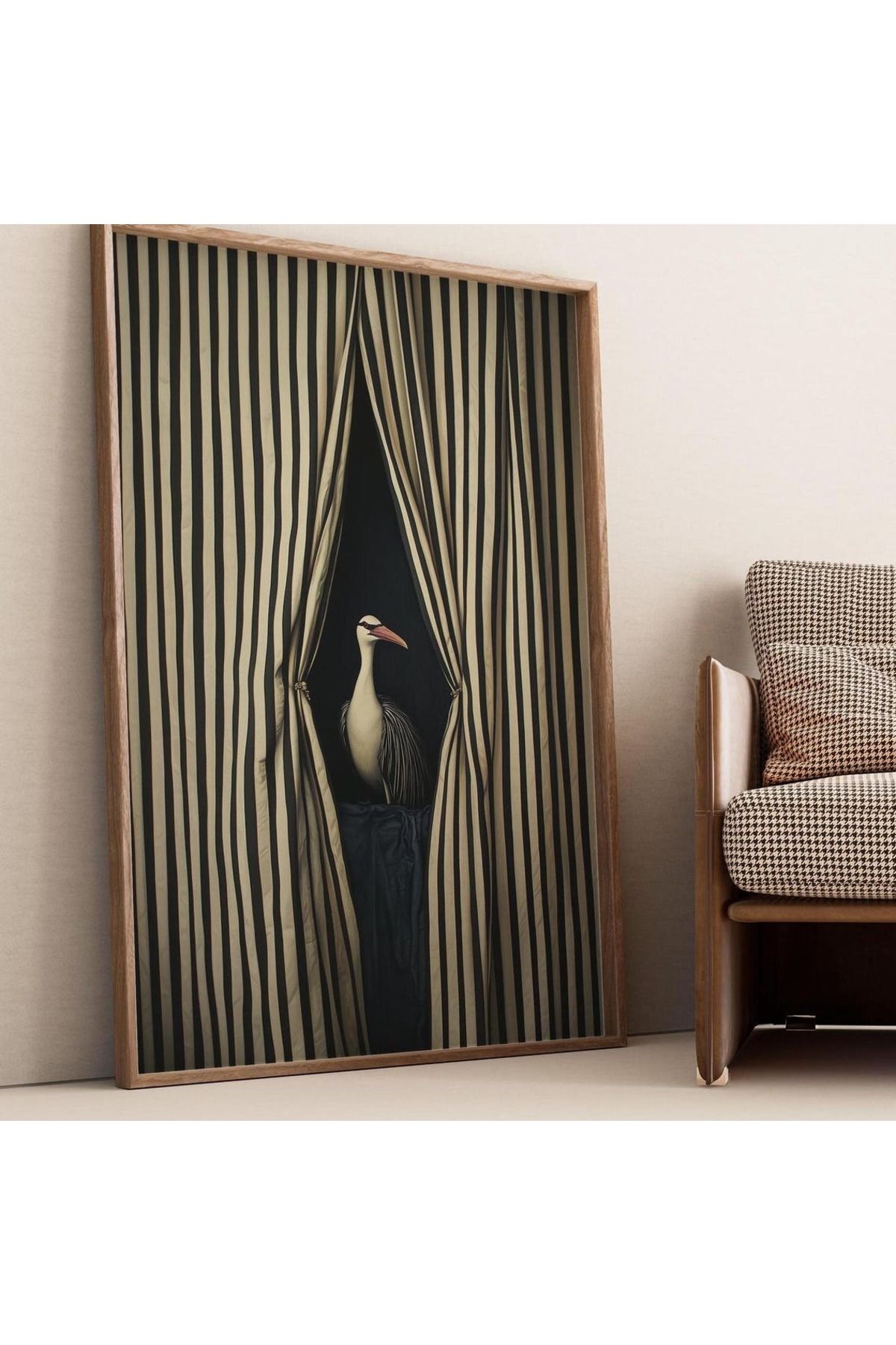 Dekorsiahome Tek Parça Ahşap Çerçeveli Oturma Odası Salon Mutfak Tablo TK0472