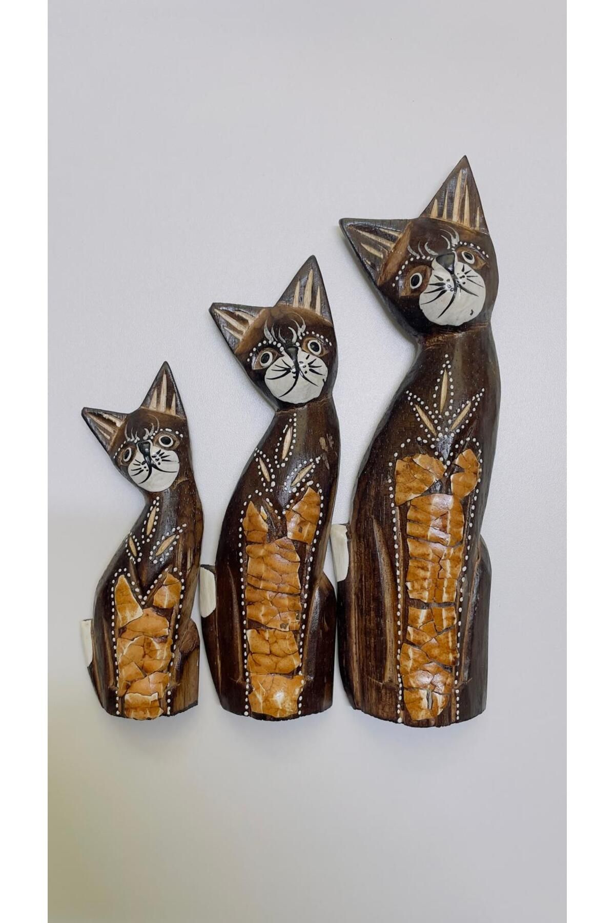 M.C El Yapımı Biblo Kedi Ailesi - 25 cm