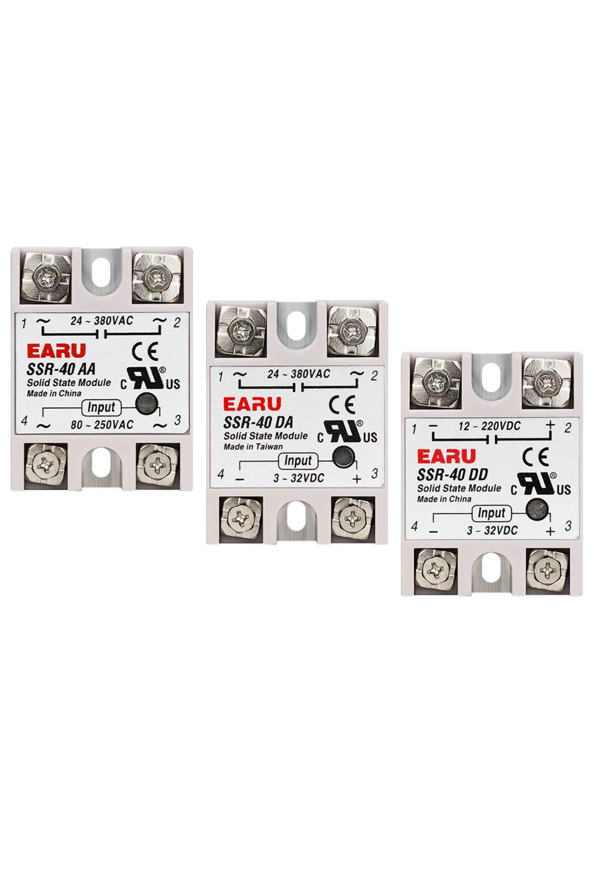 EARUELETRIC-Da Ssr-25a Ssr-25da Ssr-40da Ssr-40aa Ssr-40dd Ssr 10a 25a 40a 60a 80a 100a Dd Da Aa Solid State Rel 8