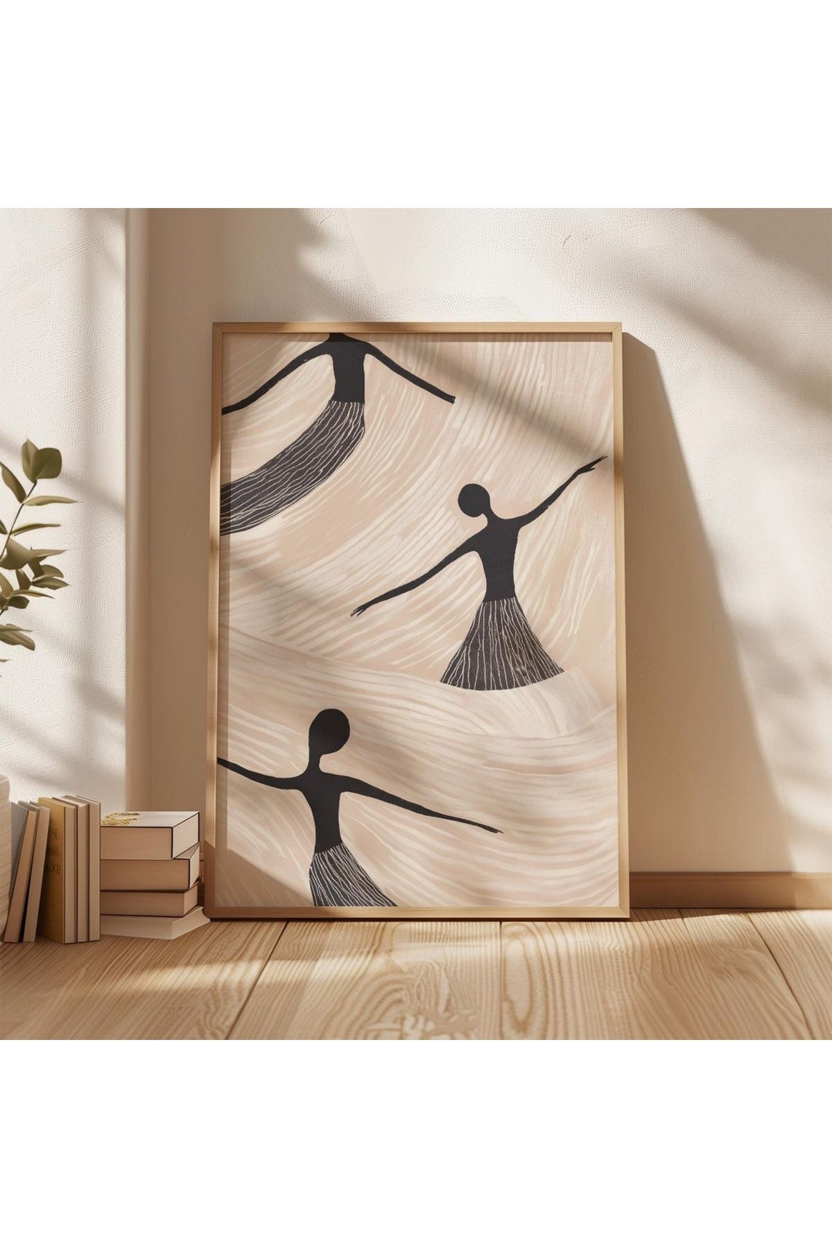 Dekorsiahome Tek Parça Ahşap Çerçeveli Oturma Odası Salon Mutfak Tablo TK0454