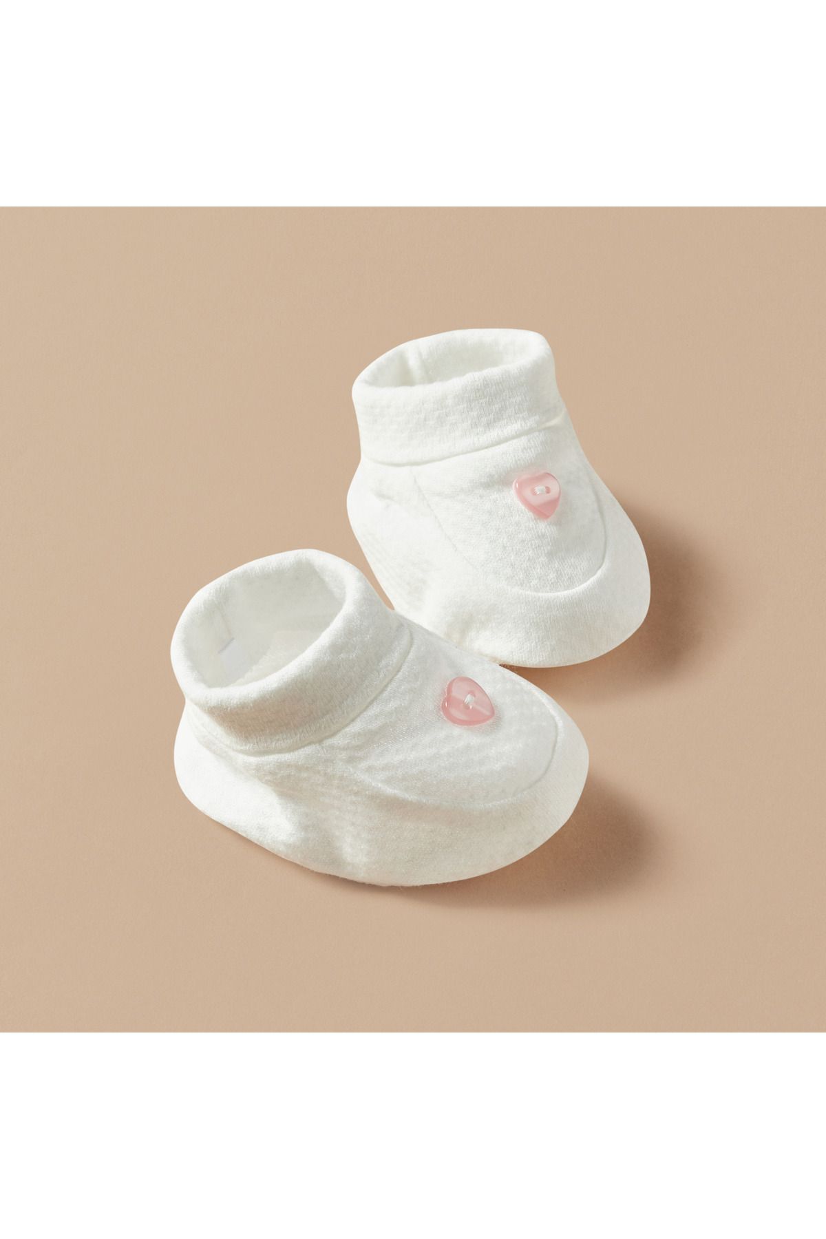 giggles-Textured Booties with Button Trim 4
