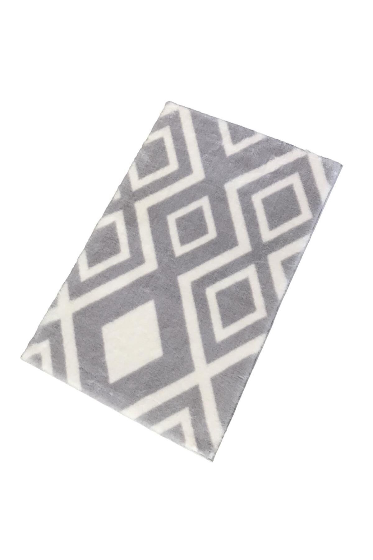 Jassrug Royal Kaymaz Taban Banyo Halısı 50x80 Karo Gri