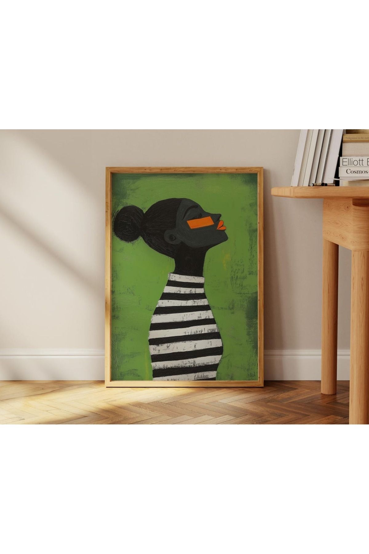 Dekorsiahome Tek Parça Ahşap Çerçeveli Oturma Odası Salon Mutfak Tablo TK0477
