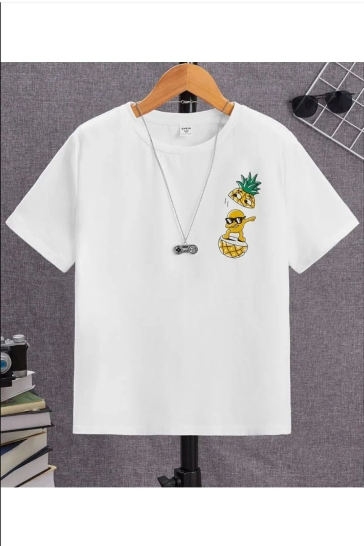 ELNOYA UNİSEX ANANAS BASKILI ÇOCUK T-Shirt (Tişört)