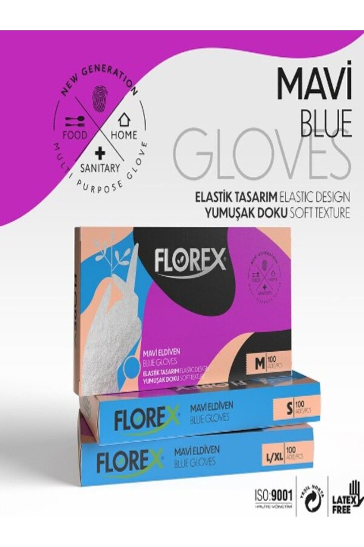 Reflex-Florex Gloves Tpe Blue / m 100 Pack of 5 1