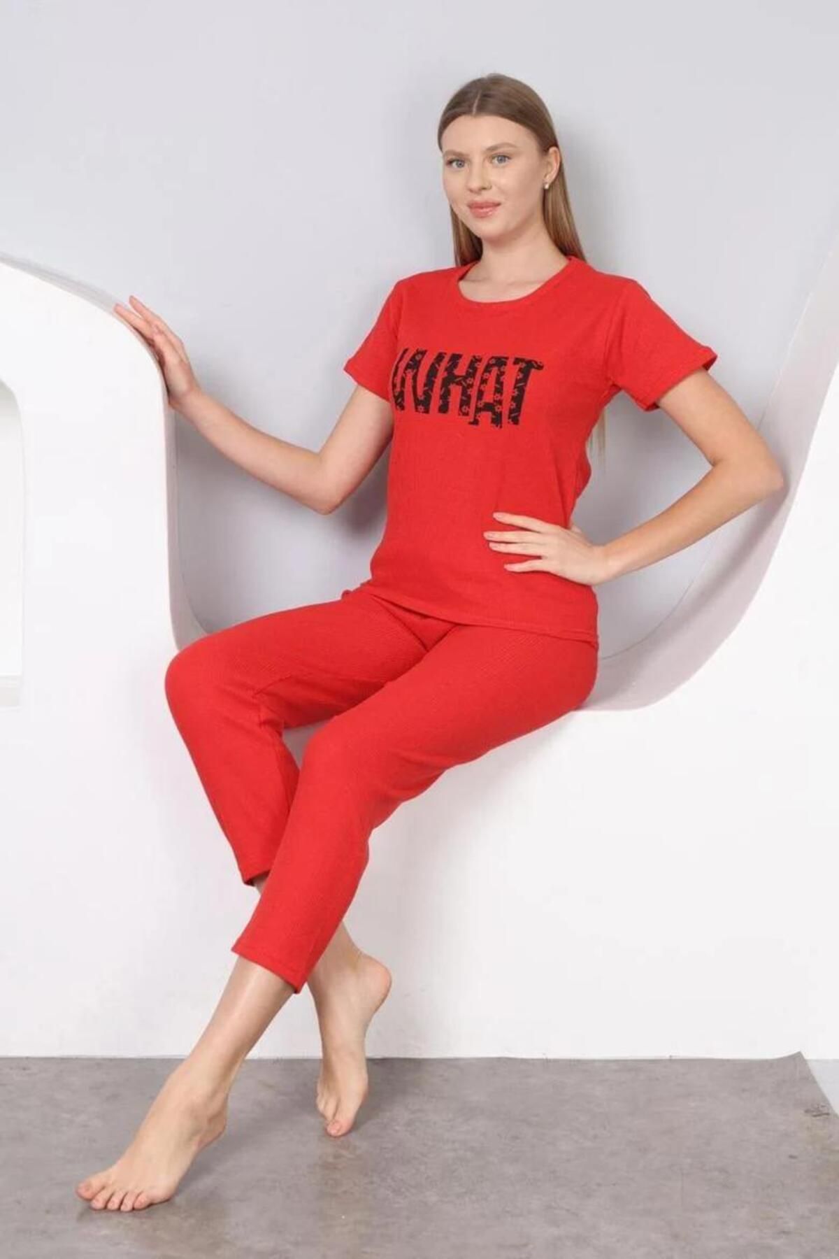 GVN Baskılı Fitilli Pijama Takımı