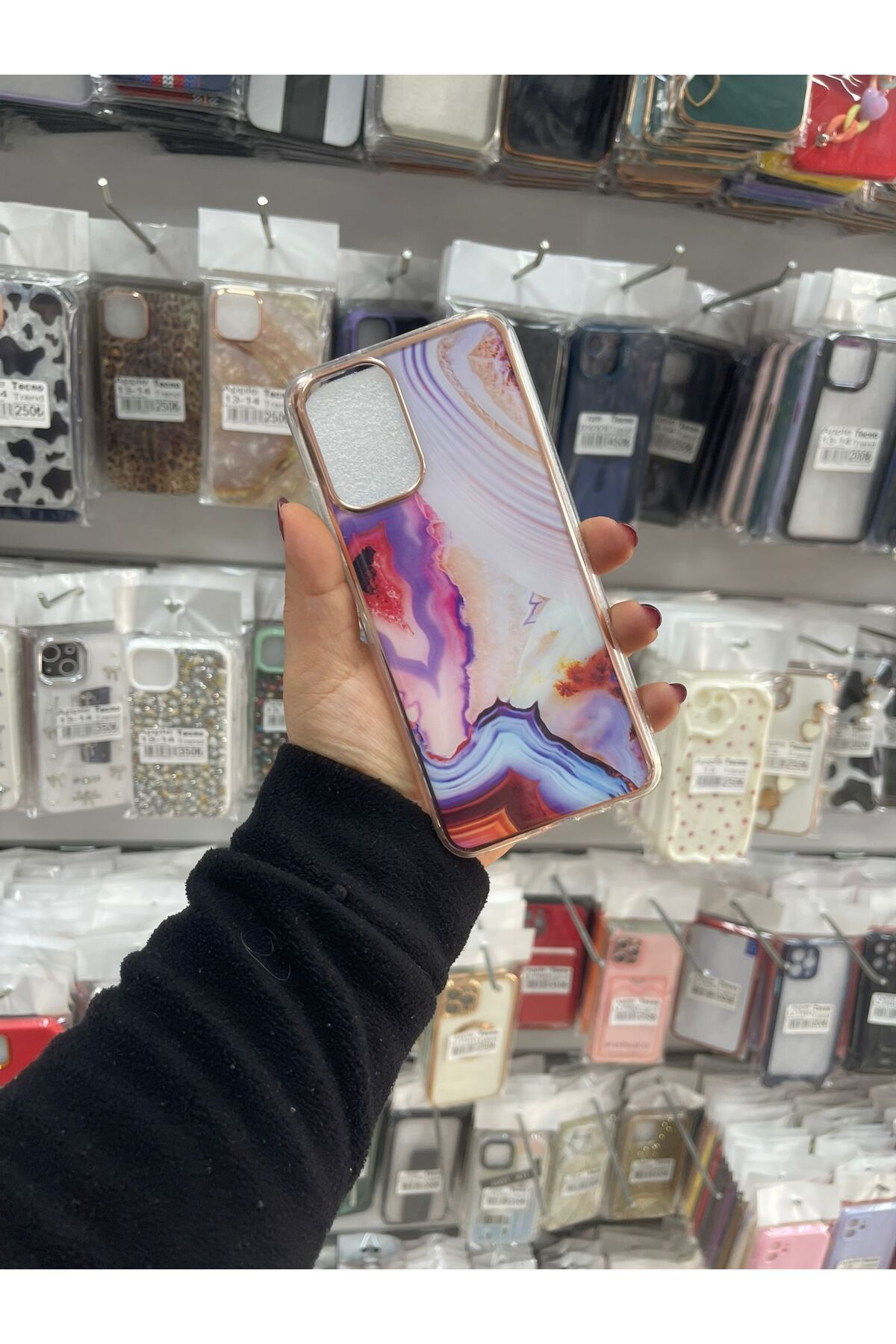 TECNOTREND Redmi Note 10/10s Uyumlu mermer desenli renkli silikon kılıf