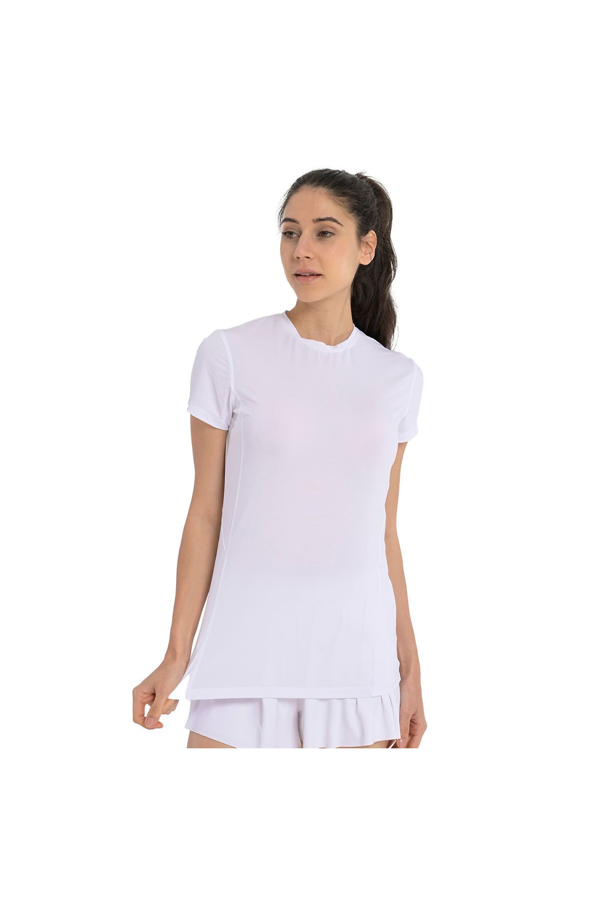 Sportive Ome Kadın Beyaz Koşu T-Shirt 25YK001-BYZ