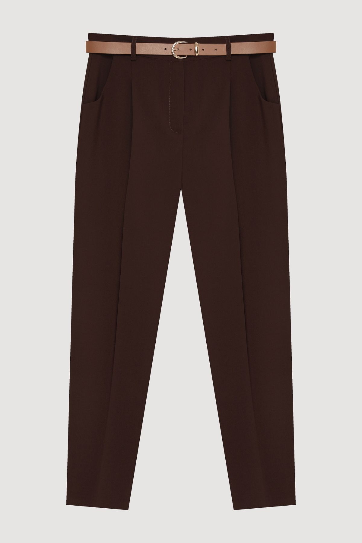 Quzu-Brown Belt Accessory Trousers with Trousers 2
