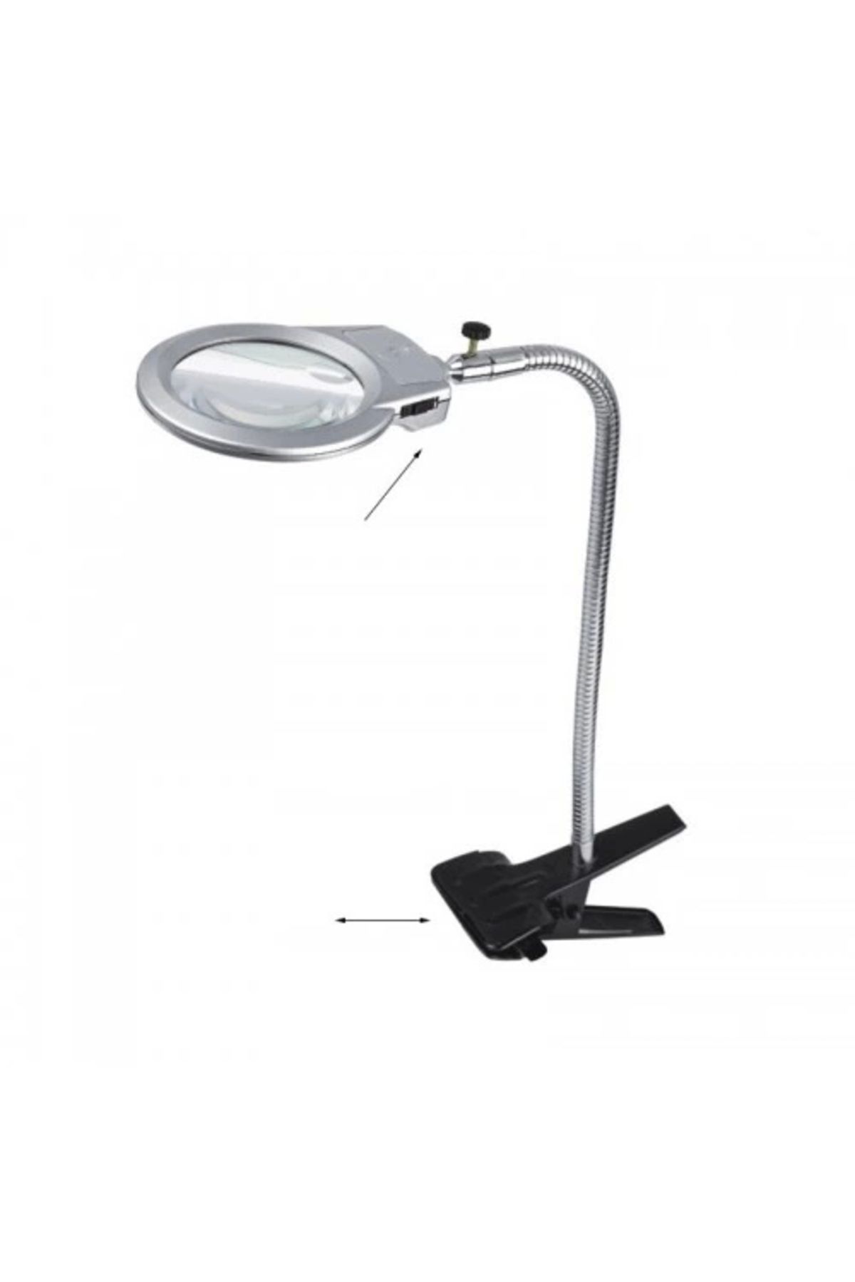 ShopNova 2.5x90 Mm 5x24 Mm Büyüteç, Mandallı Metal Hortumlu Masa Üstü Büyüteç