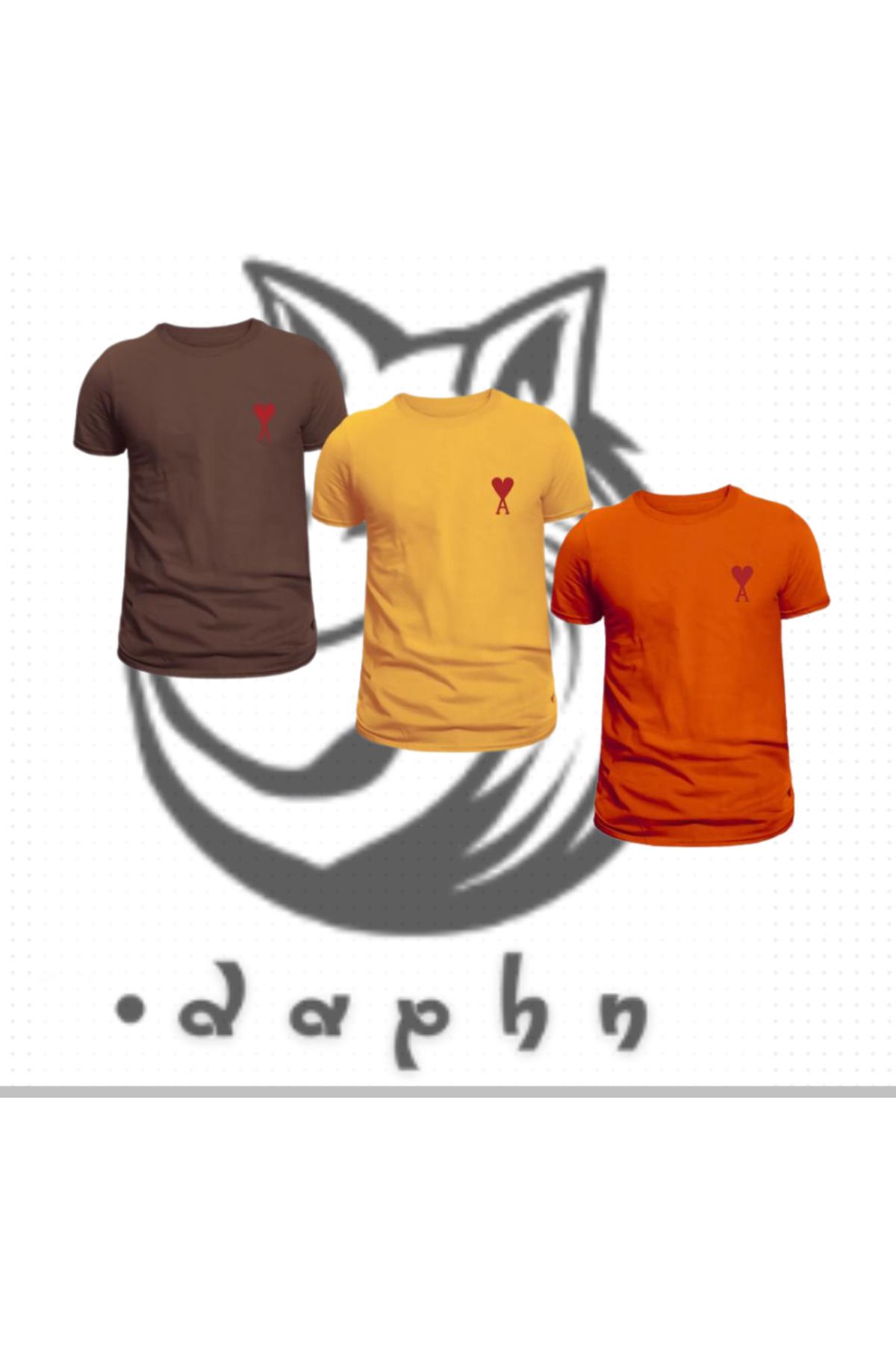 DAPHN Yeni Sezon UNİSEX AMI PARİS BASKILI NEW Oversize T-Shirt Üçlü (3'lü) Set