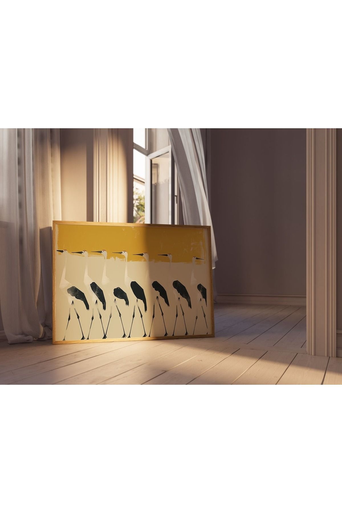 Dekorsiahome Tek Parça Ahşap Çerçeveli Oturma Odası Salon Mutfak Tablo TK0550