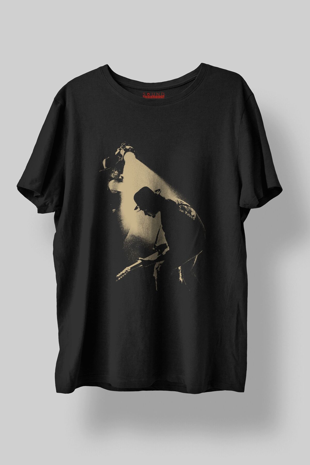 Sound Gorgeous U2 Müzik Tasarımlı Baskılı Regular Fit Unisex Siyah T-Shirt %100 Pamuk Rahat Kalıp Tişört No:0405