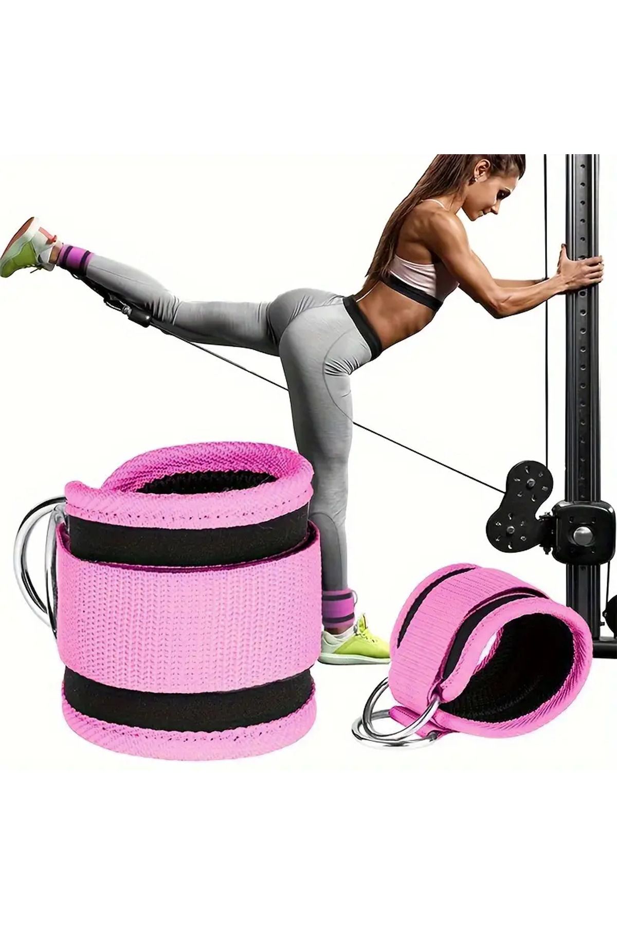 GAZELMANYA Ayak Kayışı Ankle Strap Bilek Kayışı Ayak Kayışı Fitness Çekiş Aparatı Direnç Ayak Çekme Aparatı