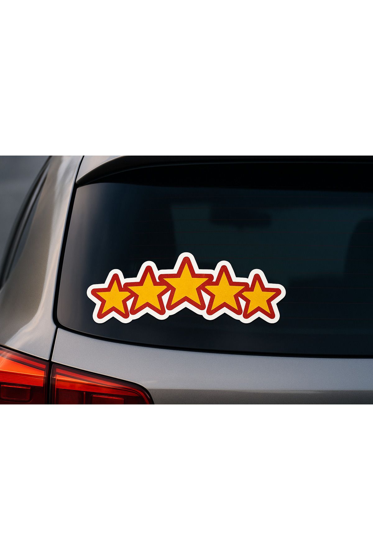 Kopisan 5 YILDIZ STİCKER SARI KIRMIZI araba laptop duvar motor sticker 15 cm