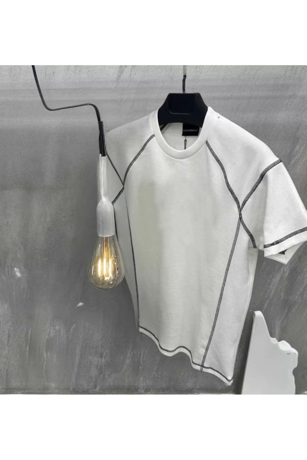 Silerra Unisex Karoyaka Dikişli Oversize T-Shirt - Beyaz