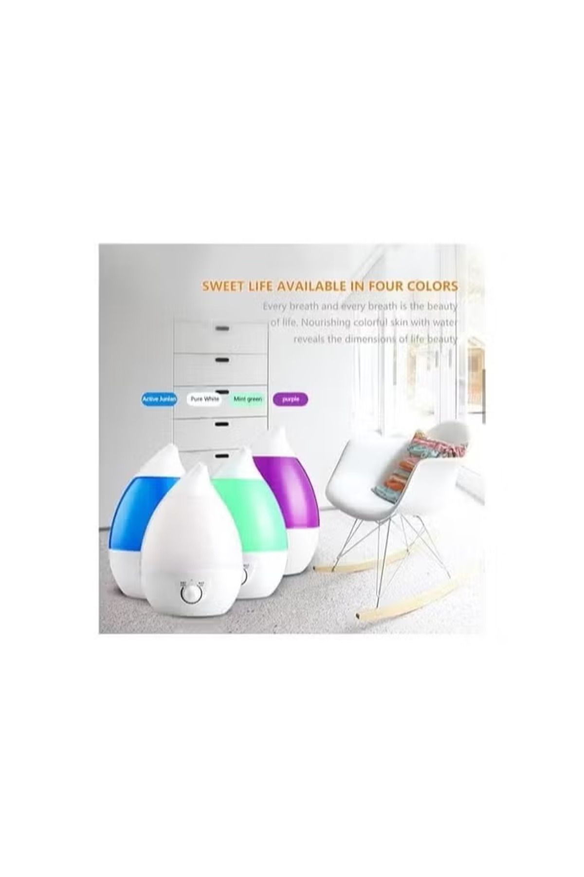 Denx-Cool Mist Humidifier With Essential Oils DX2534 Smart Diffuser | Water Drop Shaped Diffuser 3