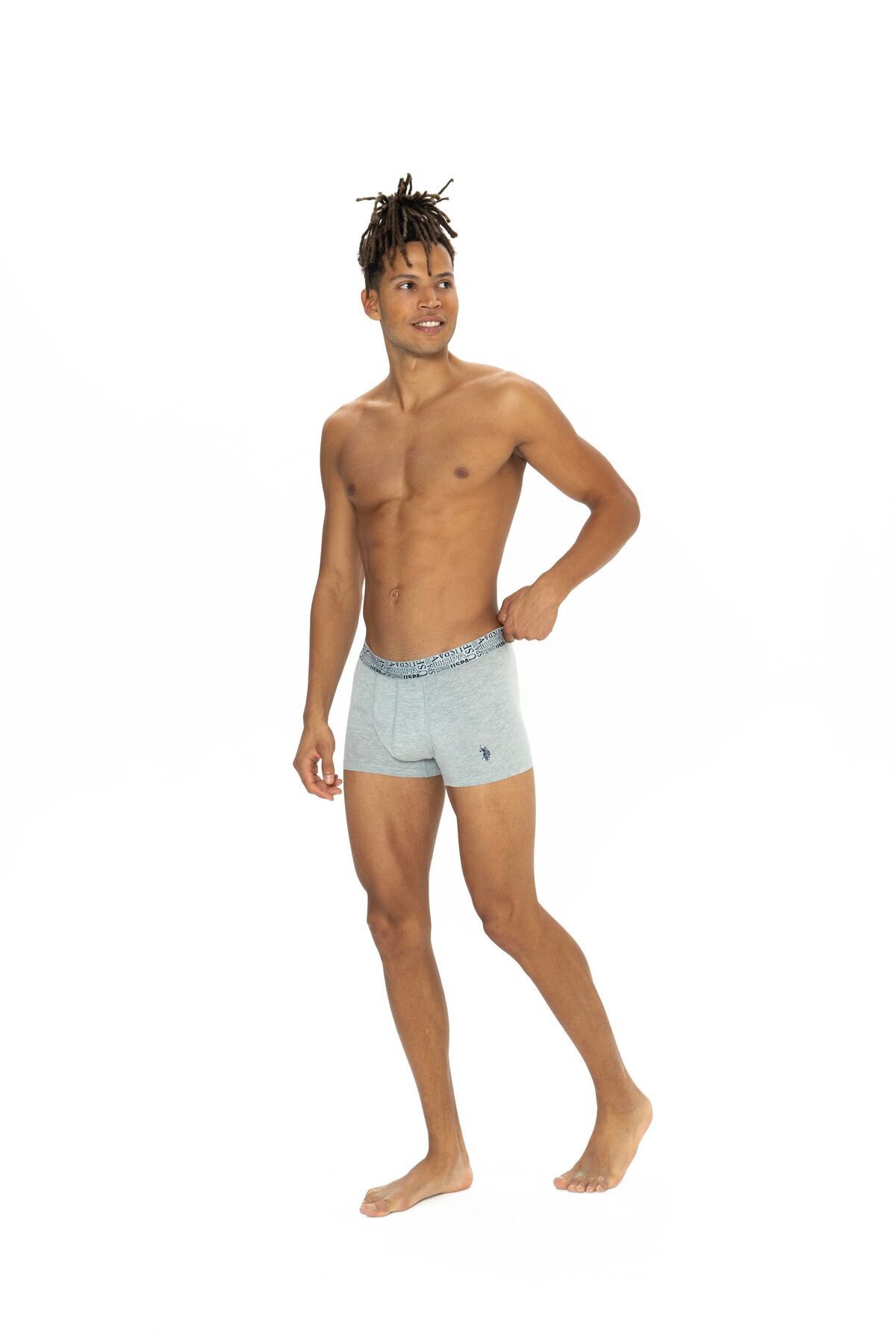 U.S. Polo Assn. U.S. Polo Assn. Erkek 3' Lü Siyah-Lacivert-Gri Kutu Set Boxer - Çoklu Renk - TLAYE80A54Q3G