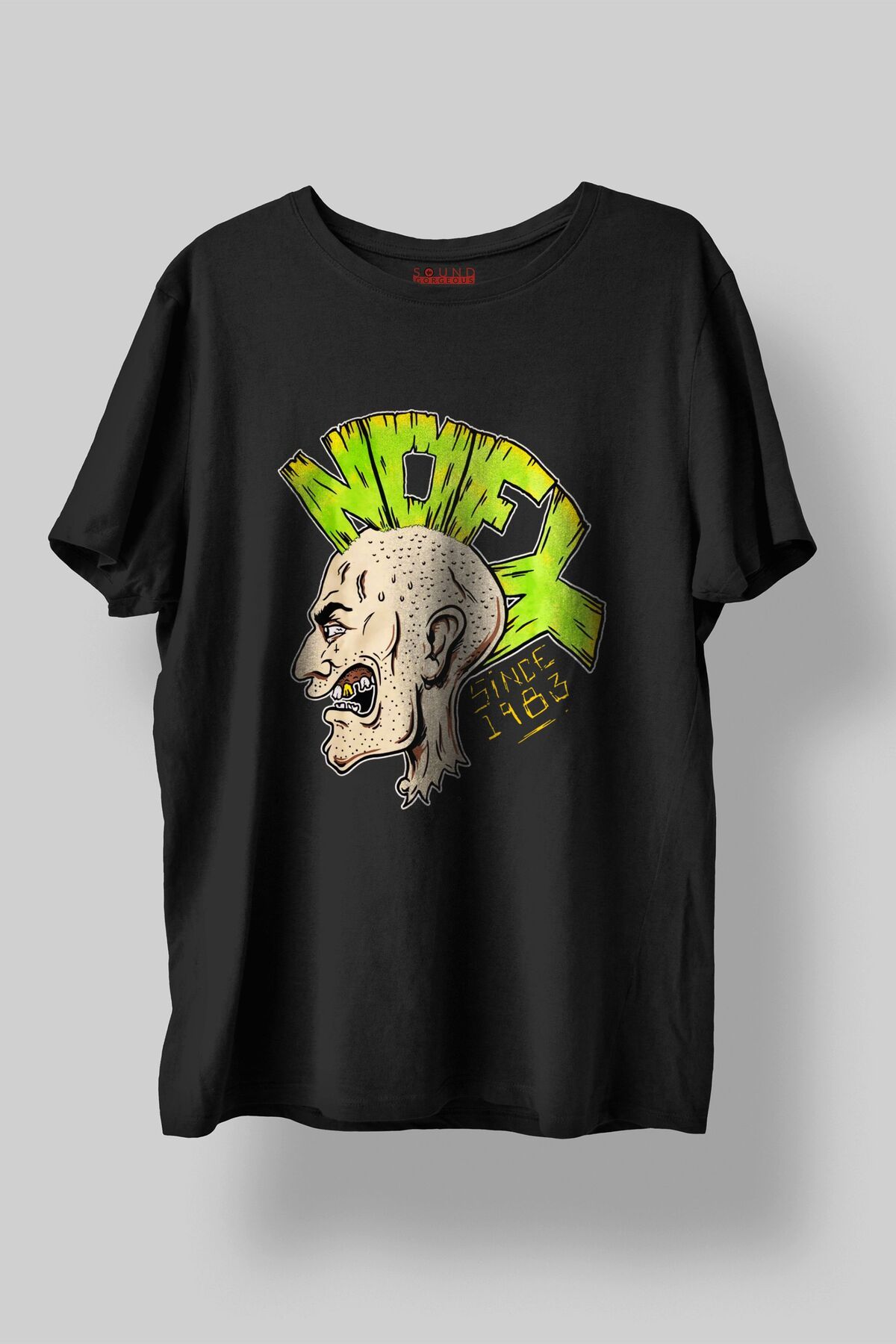 Sound Gorgeous NOFX Müzik Tasarımlı Baskılı Regular Fit Unisex Siyah T-Shirt %100 Pamuk Rahat Kalıp Tişört No:0254